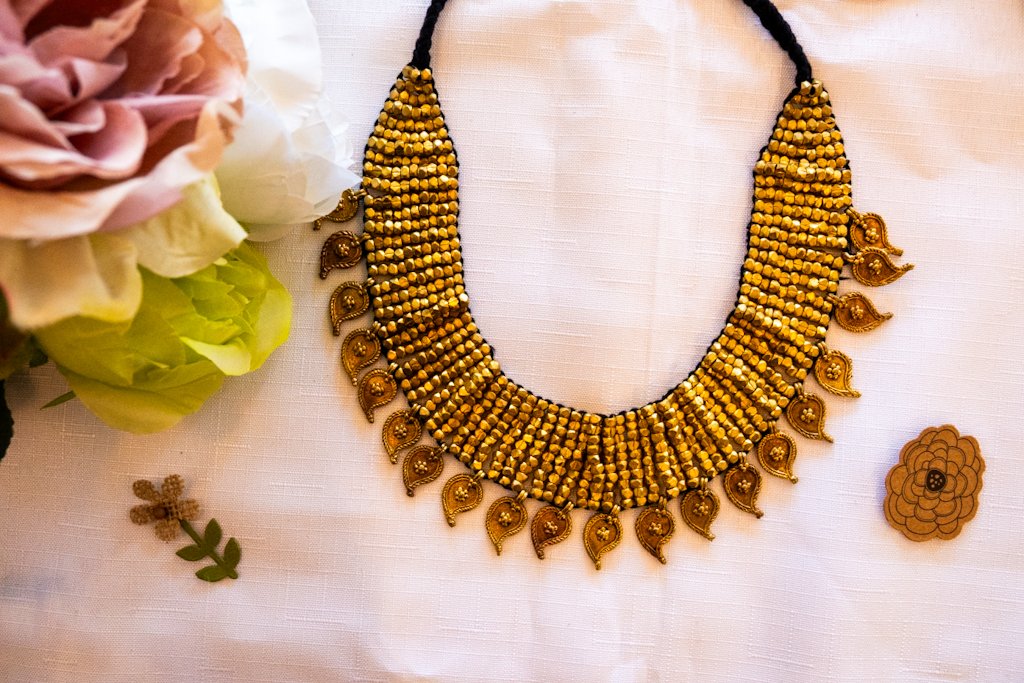 Handmade Dhokra Pendant Necklace – Leaf Motif