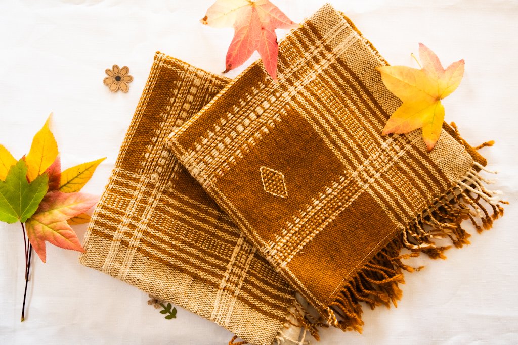 Handwoven Bhujodi Wool Cushion Cover – Mustard with Traditional Kutch Motifs