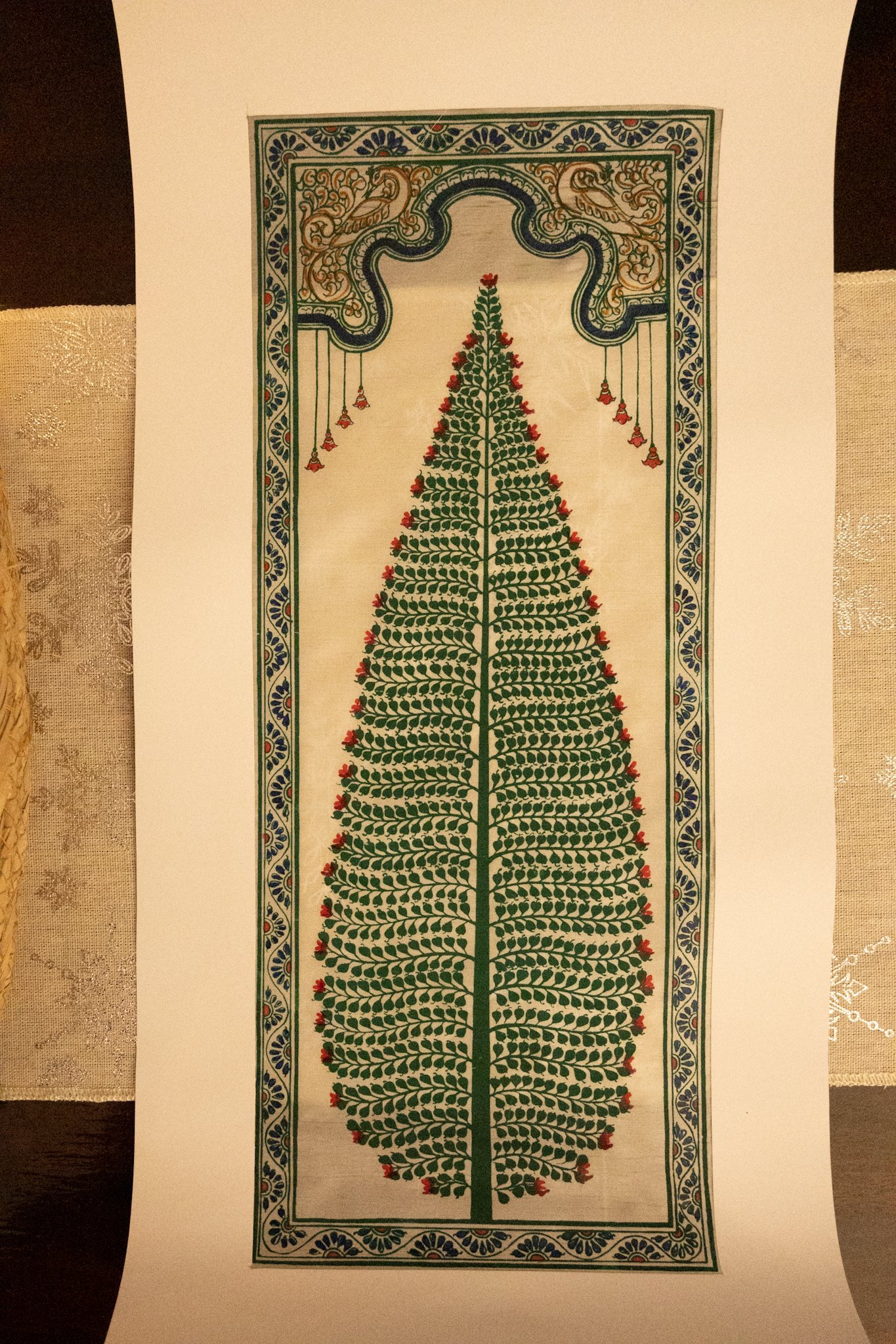 Handmade Pattachitra Cypress Tree Painting – Traditional Indian Art
