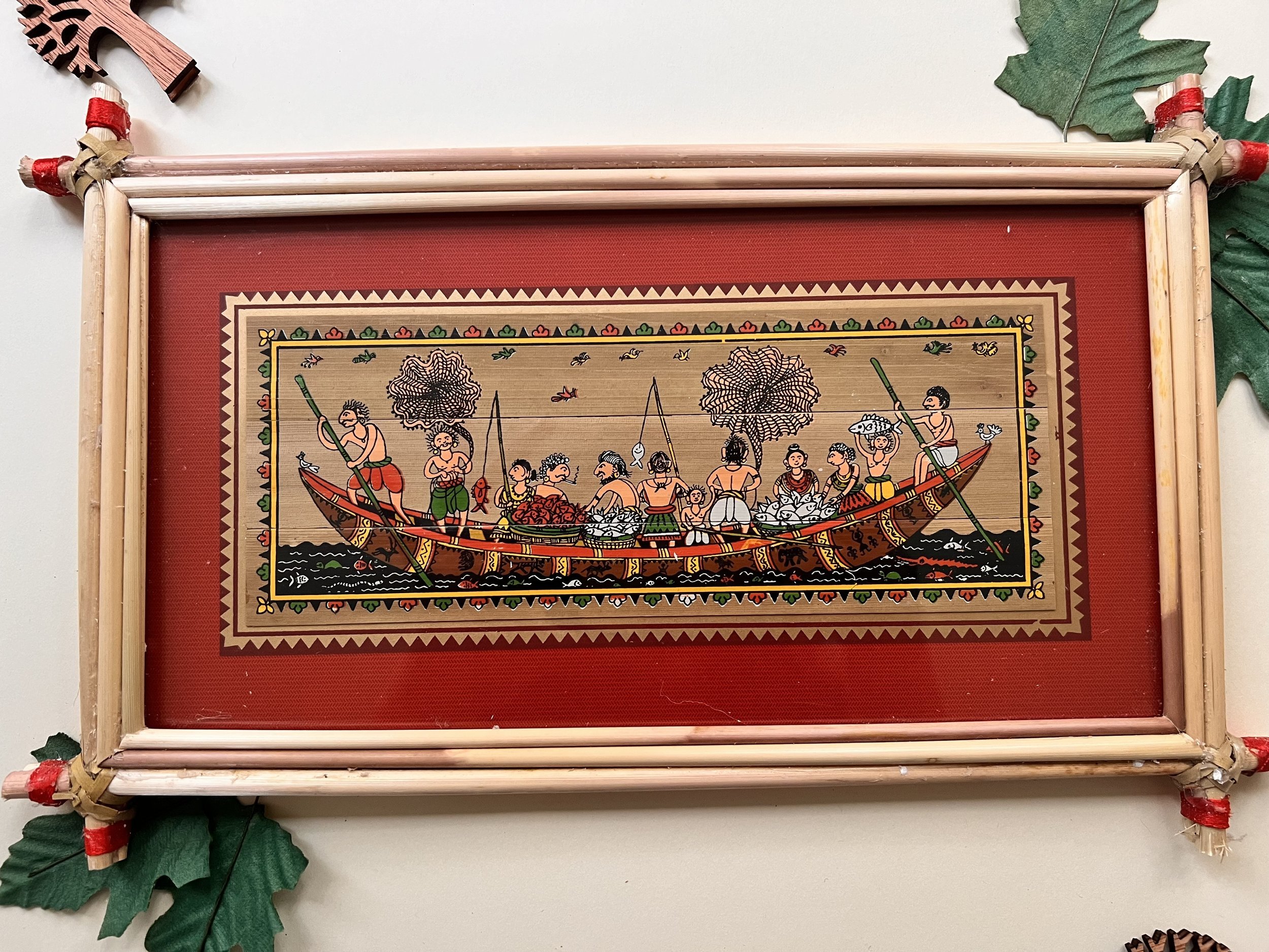 Handmade Pattachitra Boat Procession Painting – Framed Indian Art