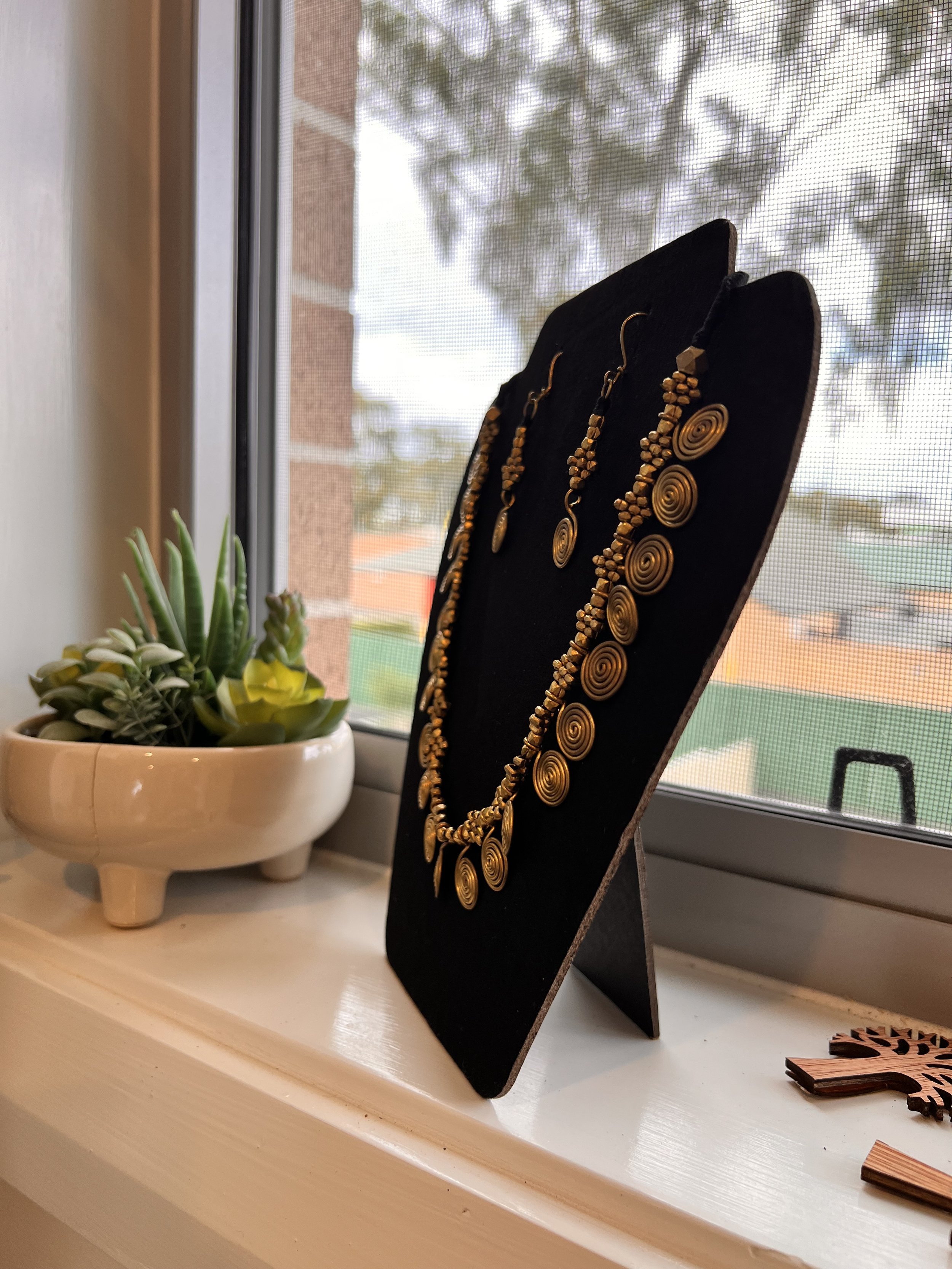 Handmade Dhokra Spiral Necklace and Earring Set – Brass Jewellery