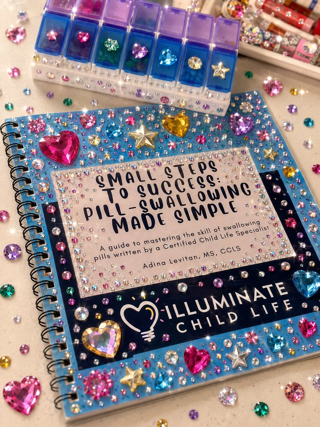 Child Life: Bedazzled Edition

Pictured are the tools and resources I use to support children and families (with a sparkly twist!)
#childlife #bedazzled #bejeweled
