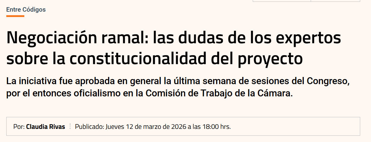 Expertos advierten sobre inconstitucionalidad del proyecto de negociación ramal