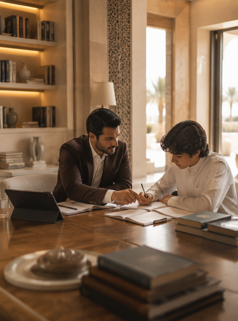A mentor discussed homework with a student