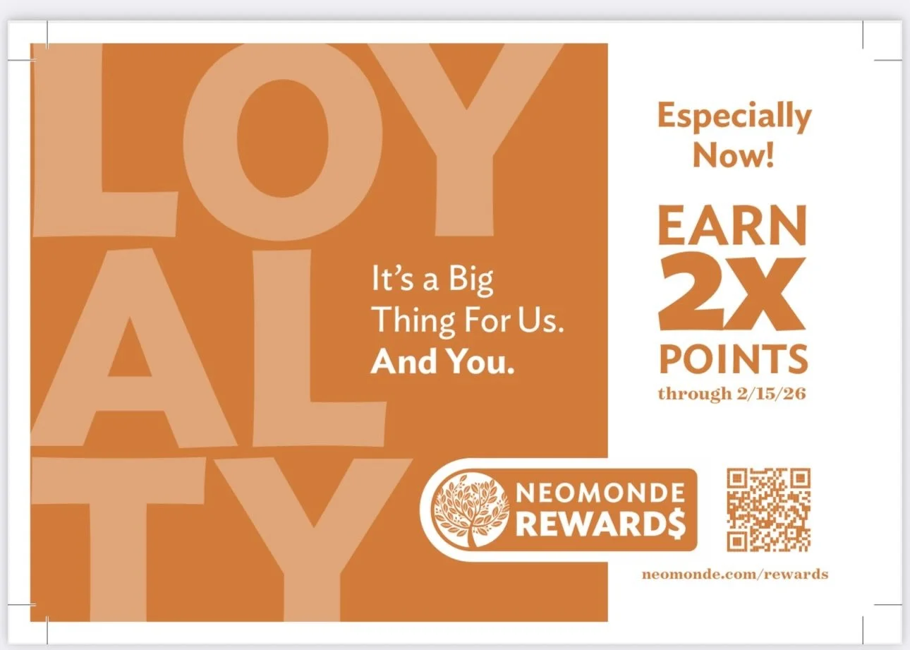 𝘿𝙤𝙪𝙗𝙡𝙚 𝙩𝙝𝙚 𝙥𝙤𝙞𝙣𝙩𝙨. 𝙎𝙖𝙢𝙚 𝙛𝙖𝙫𝙤𝙧𝙞𝙩𝙚𝙨.🤍

Because loyalty should be rewarded ✨
From now through February 15, every bite goes further.

✔️ NEW TO NEOMONDE REWARDS? SIGN UP &amp; EARN 2&times; POINTS
✔️ ALREADY A MEMBER? SCAN &a