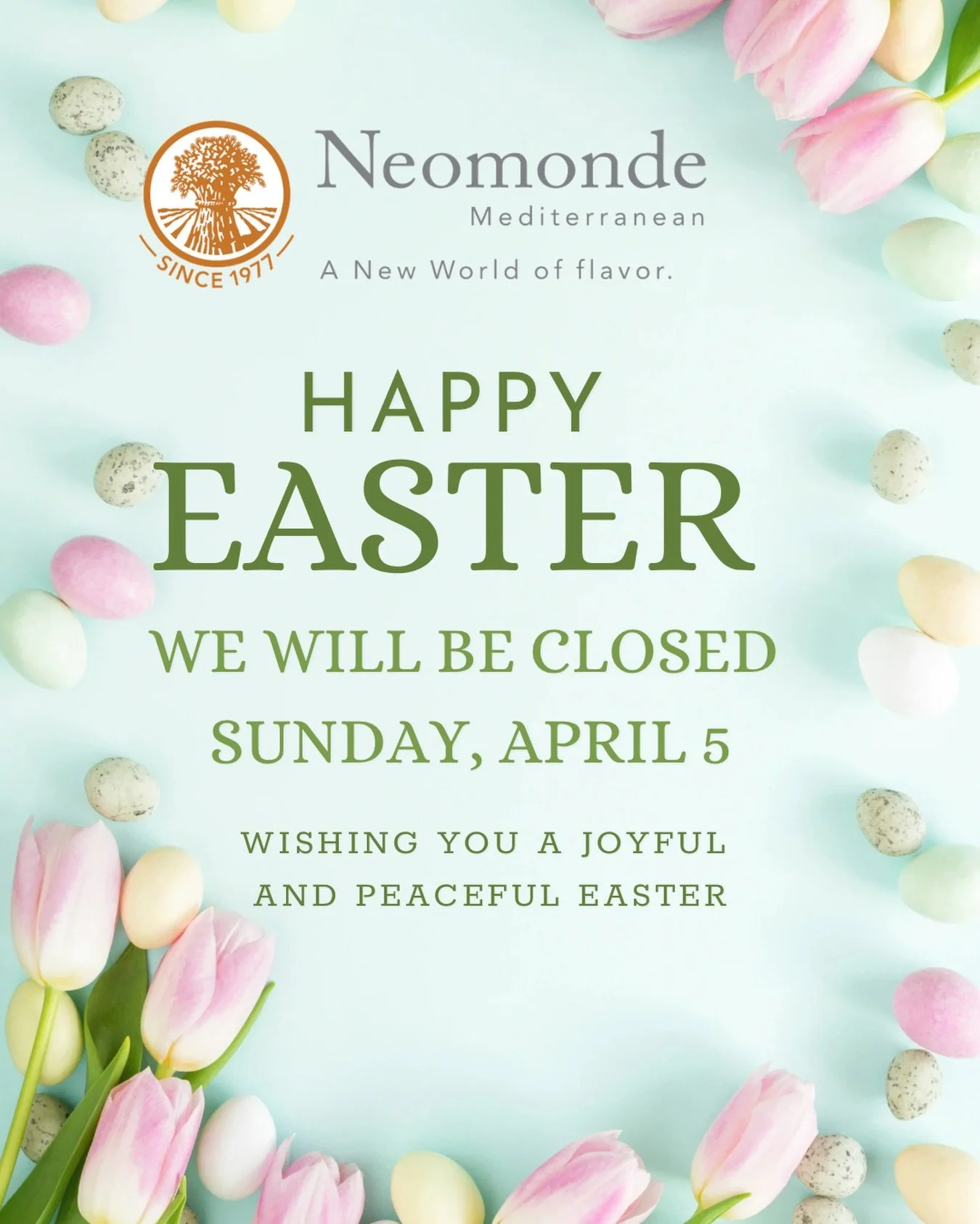 Happy Easter 🤍🌿
We&rsquo;ll be closed this Sunday as we celebrate Easter.
Wishing you a day filled with warmth, joy, and good company ✨

#easter #weekend#holidays #joy #hope