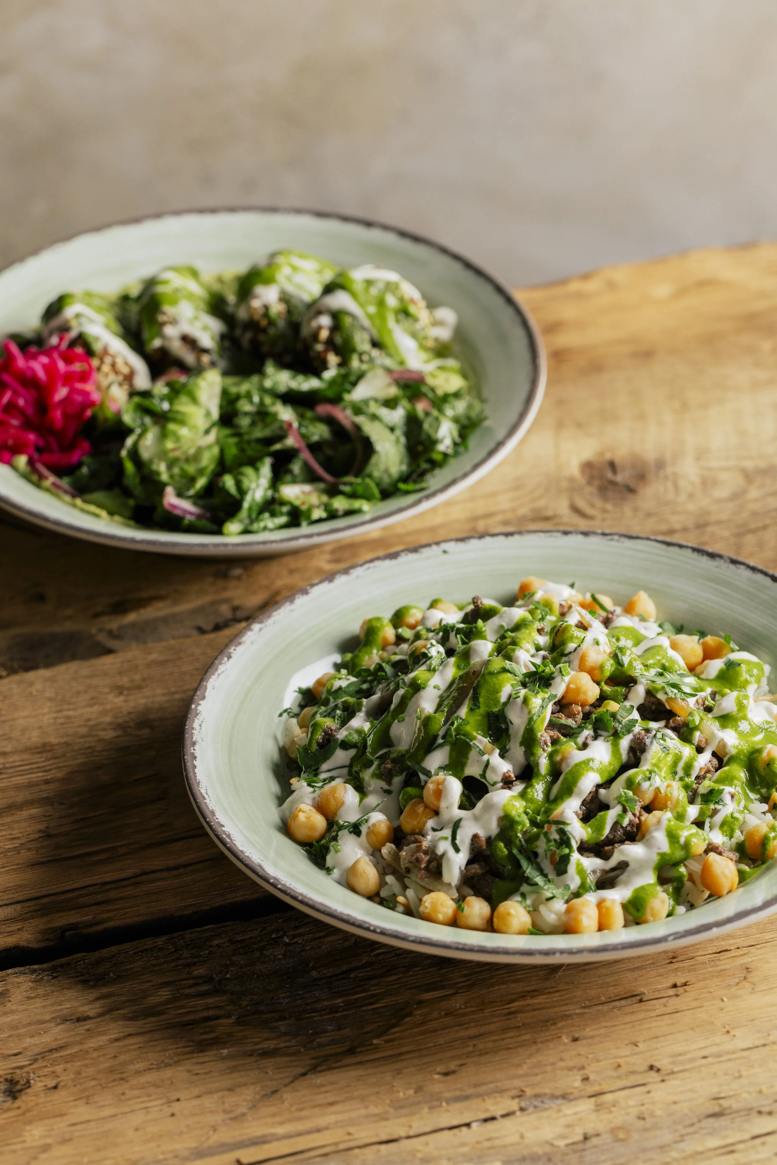 bowls of salad
