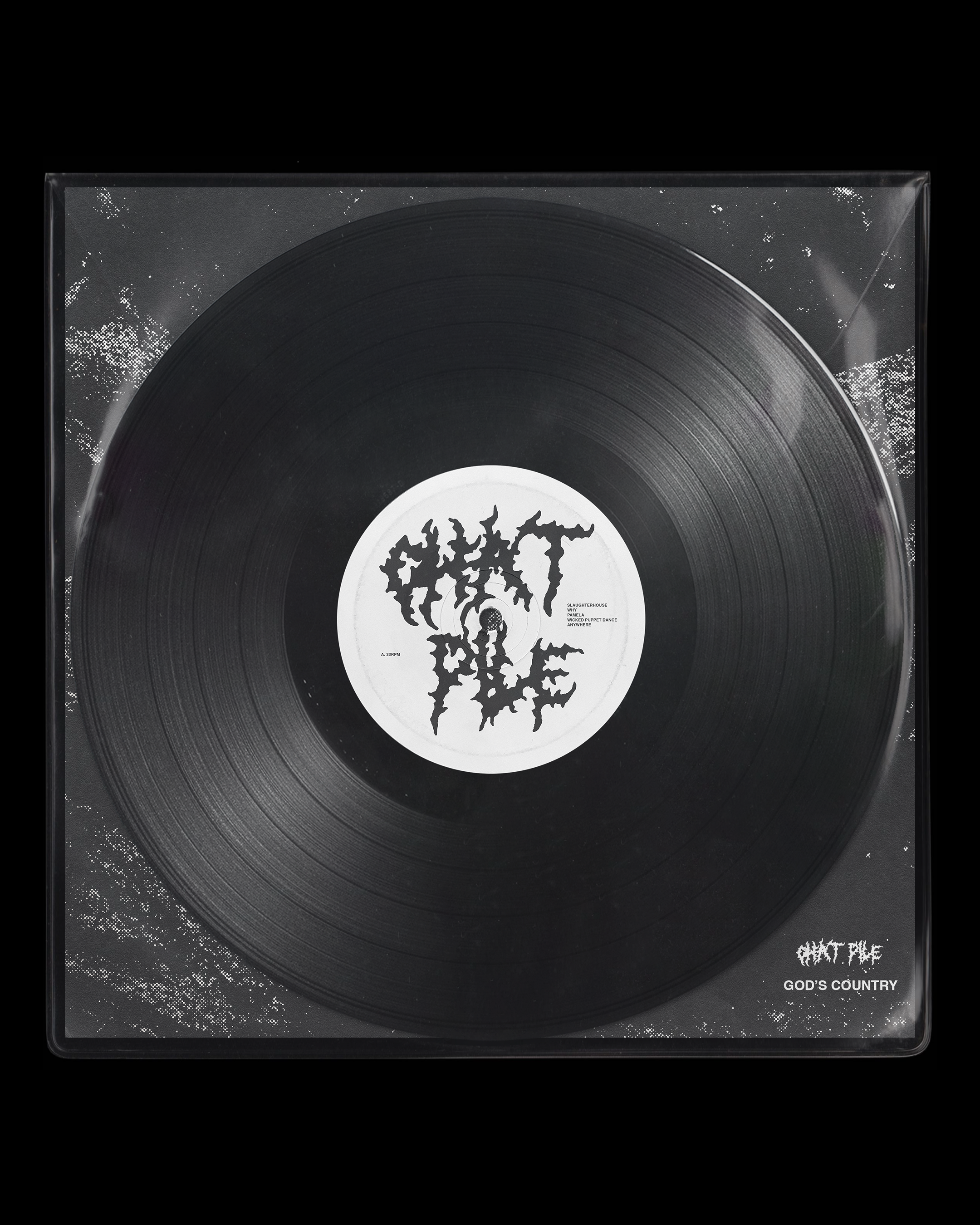 Vinyl record with cover displaying the words "God's Country."