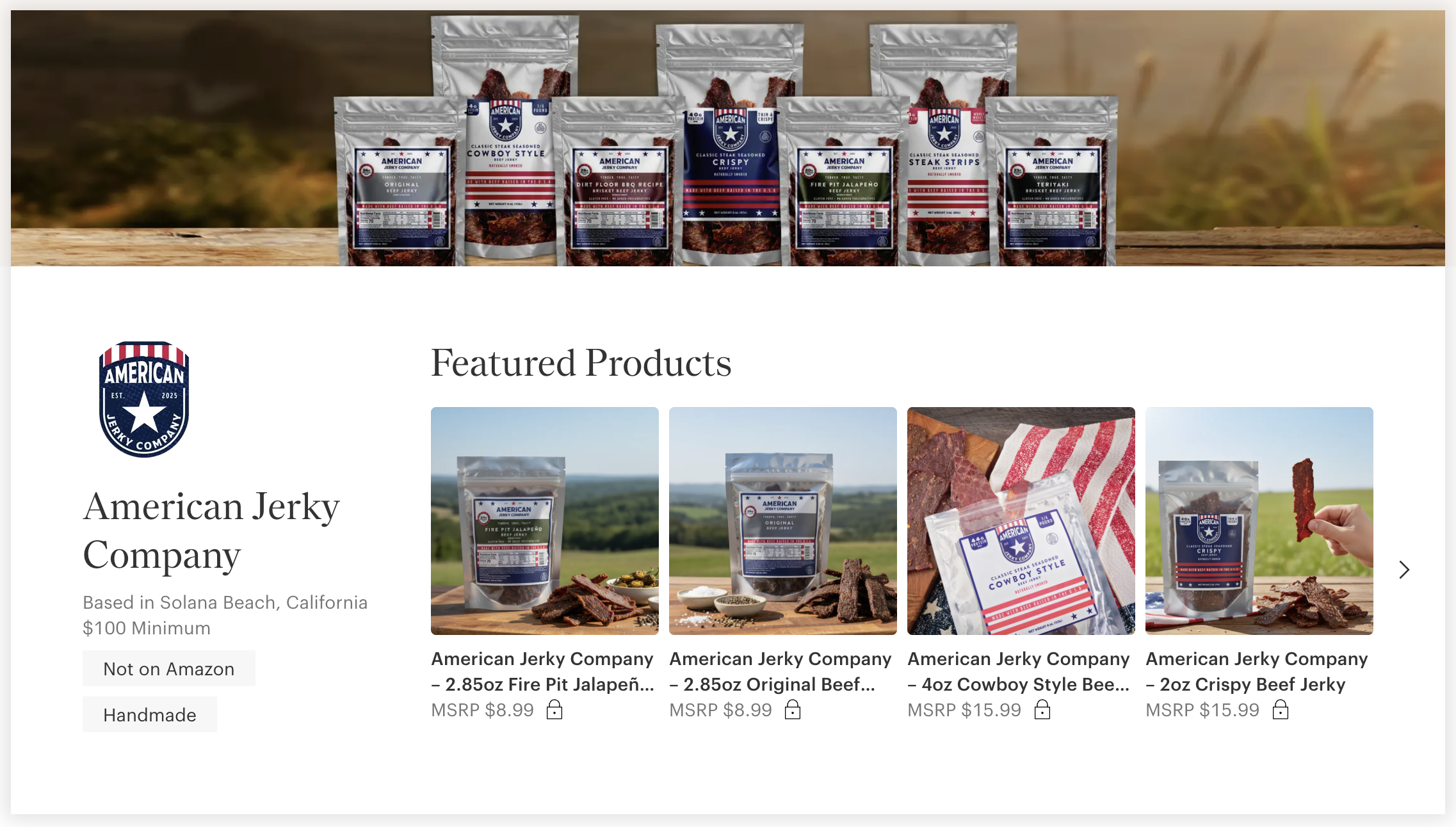 Shop American Jerky Company Faire.Com