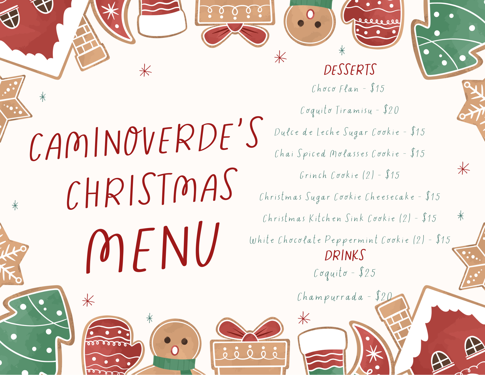 Holiday Infused Menu