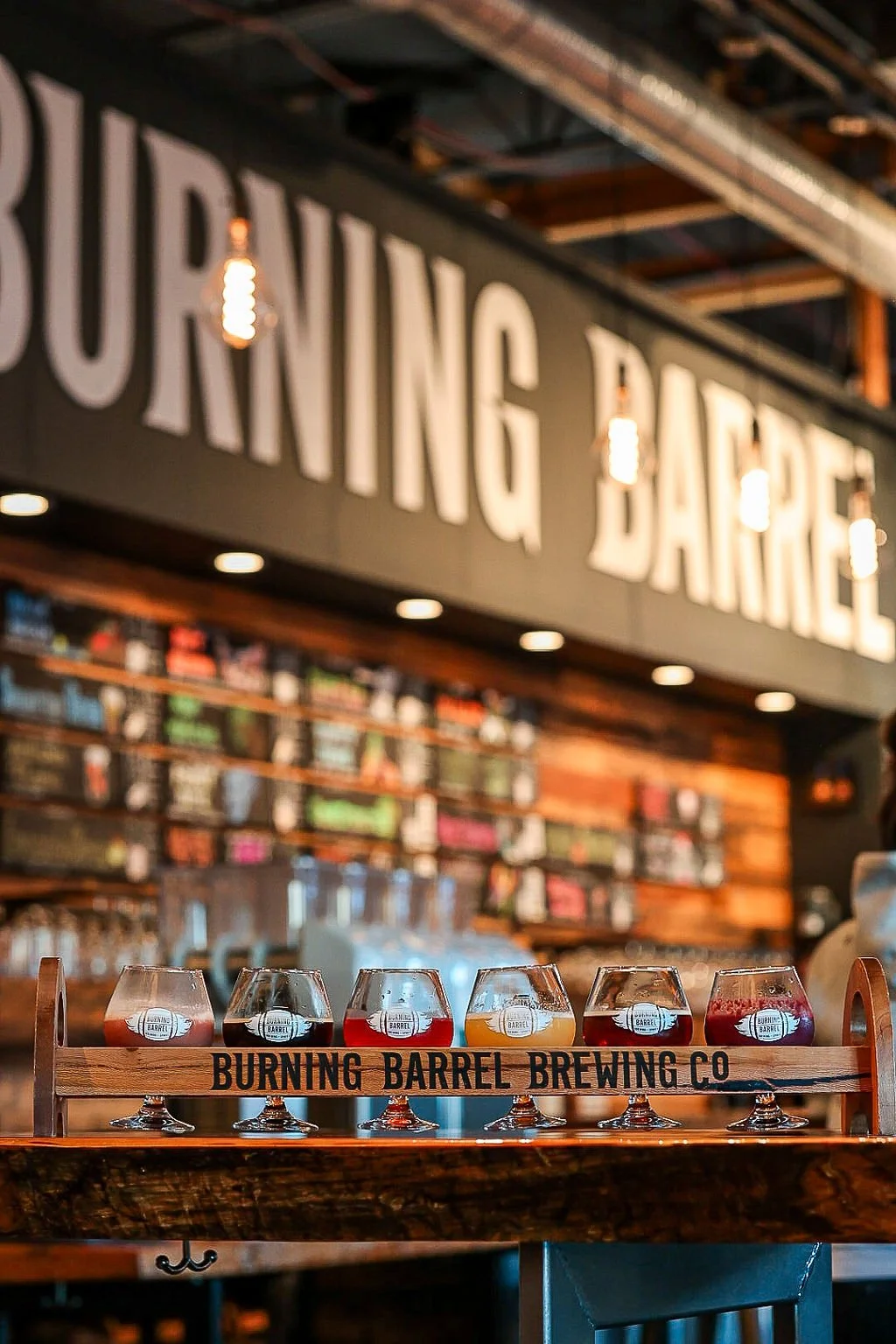 Burning Barrel offers a rotating selection of award-winning beers.