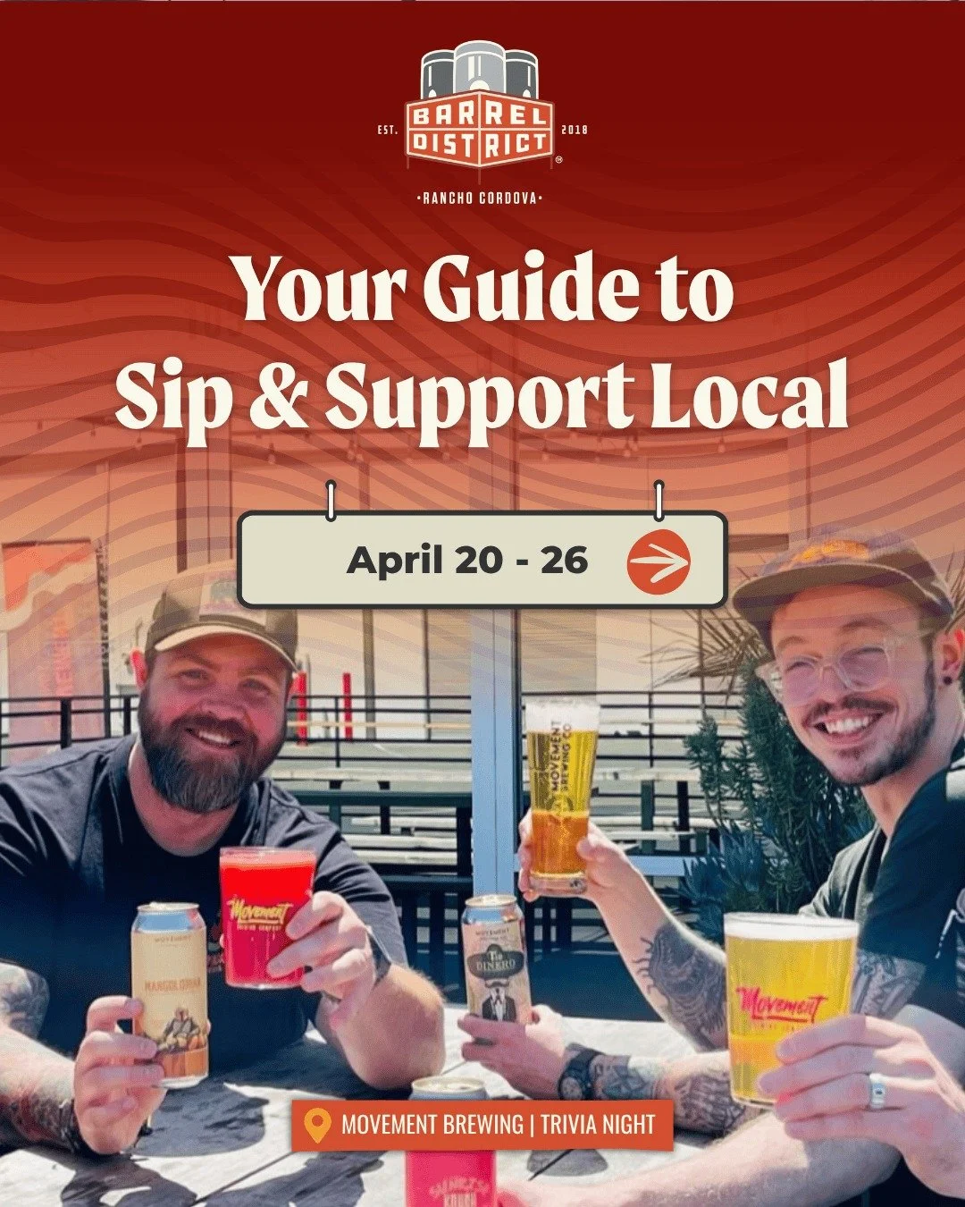 Each week, our member businesses host events that bring our community together. Take a look at this week's lineup!👇 

🍺 Tuesday - Line &amp; Swing Dancing at @MovementBrewing and Open Mic Night @LogOffBrewing
🍺 Wednesday - Music Bingo at @BurningB