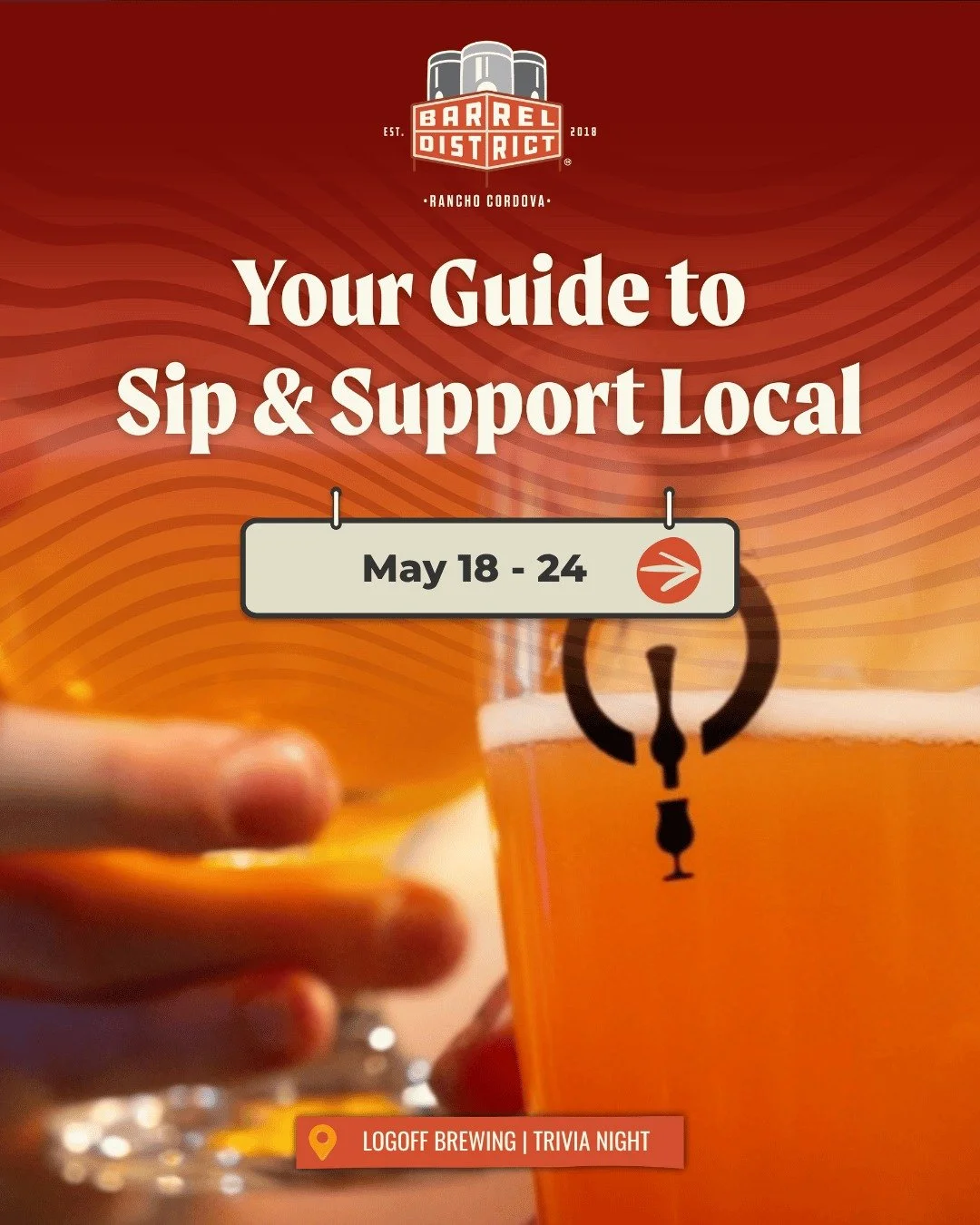 This week's Barrel District lineup...

🎶 Wednesday - Music Bingo at @BurningBarrelBrewCo and Trivia at @LogOffBrewing &amp; @FortRockBrewingCompany

🎤  Thursday - Trivia at @MovementBrewing hosted by @ThirstyfortheAnswerTrivia

⭐  Saturday - Music 