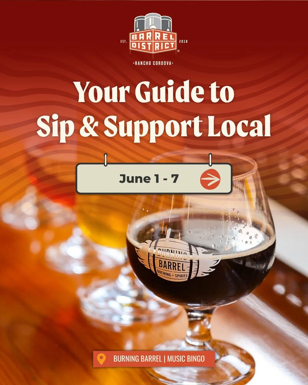 This week's Barrel District lineup...

🎶 Wednesday - Music Bingo at @BurningBarrelBrewCo and Trivia at @LogOffBrewing &amp; @FortRockBrewingCompany 
🎤  Thursday - Trivia at @MovementBrewing hosted by Thirsty for the Answer Trivia
🎵  Friday - Frida