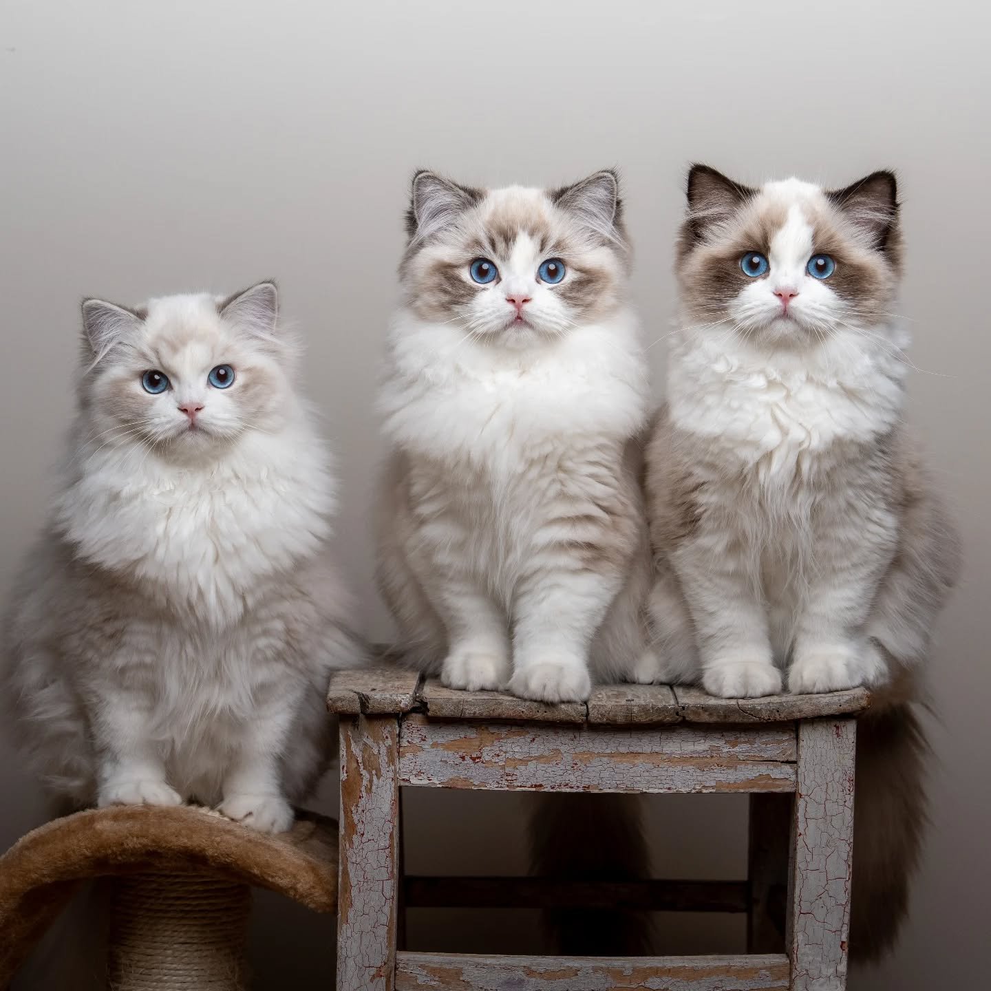 The gang 😸😻🌟

Now Koda and Calle are 3kg with Kiki still being the biggest at 3,3kg 😍 -4,5 months old 

From the left: Kiki, Calle and Koda 

#ragdolls #kittens