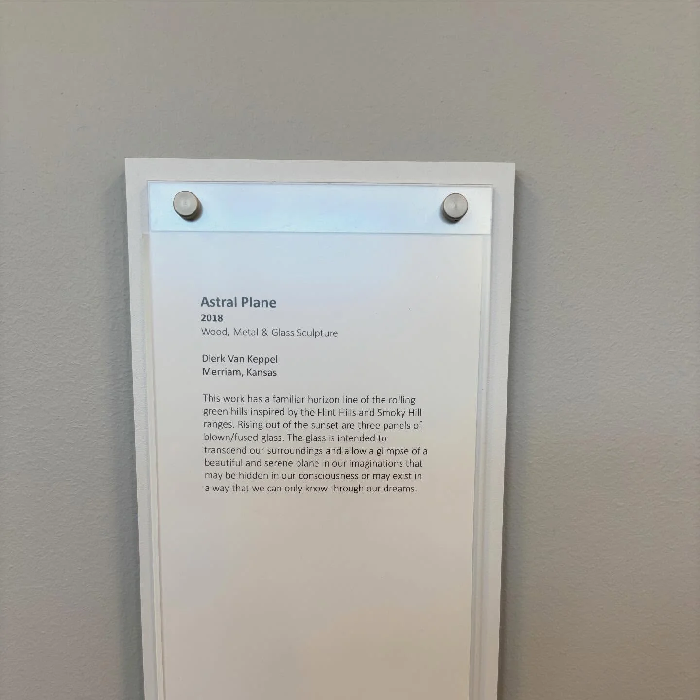 Artist Statements for the Salina KU school of Nursing. Kansas born and bred: )