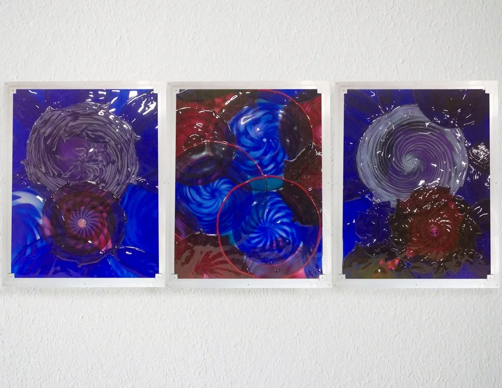 Ruby and Cobalt Triptych