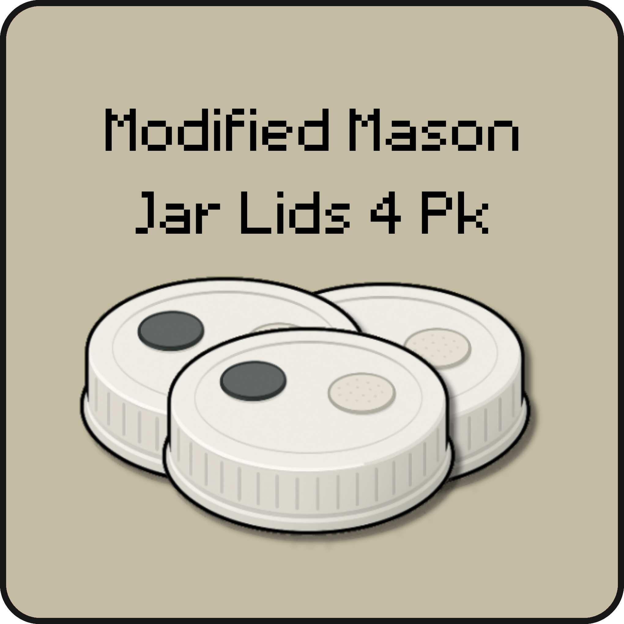 Modified Mushroom Cultivation Lids 4 Pk