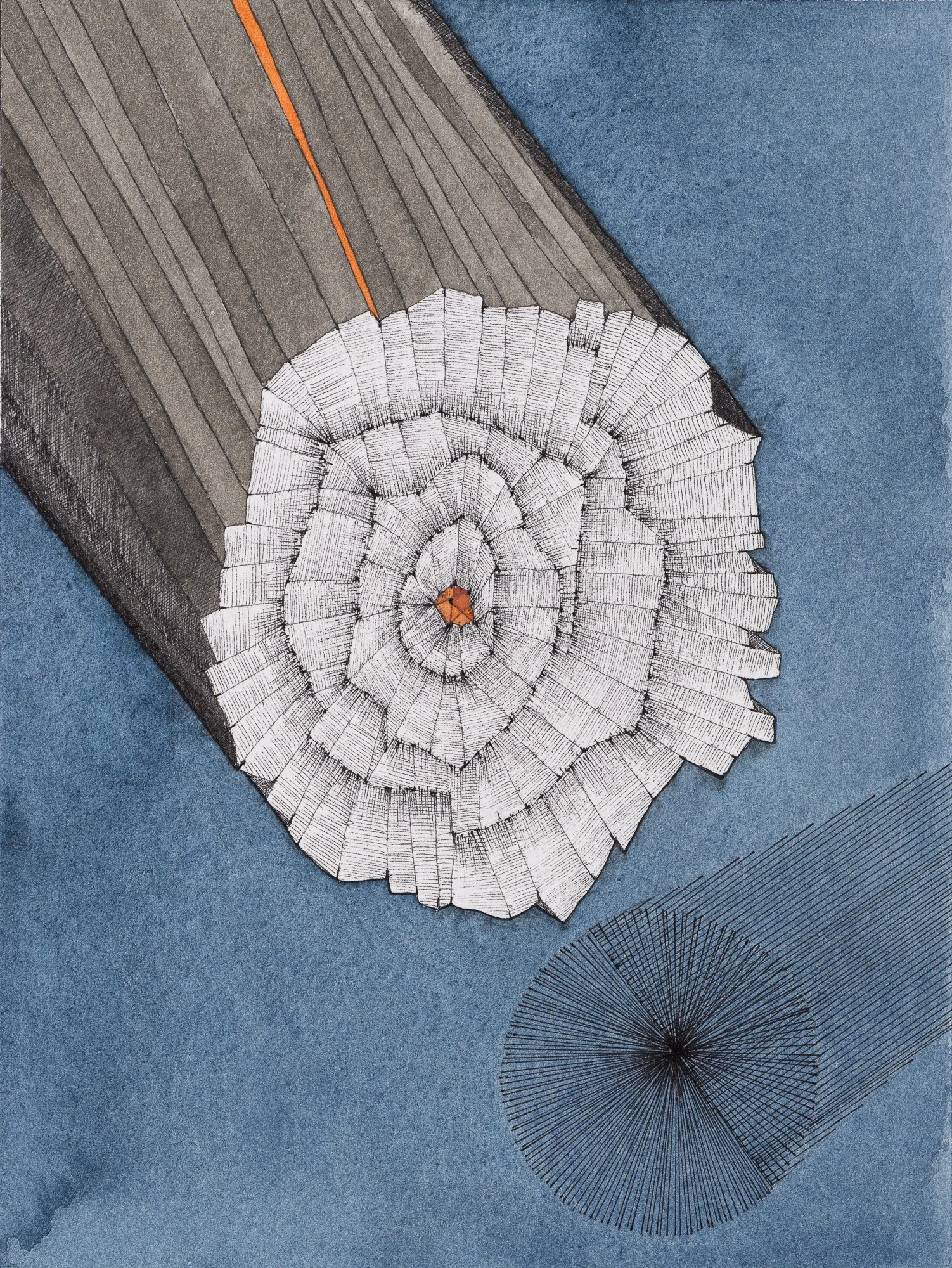Drawing 9, 2024, watercolor and ink on paper, 8 x 6 in.
