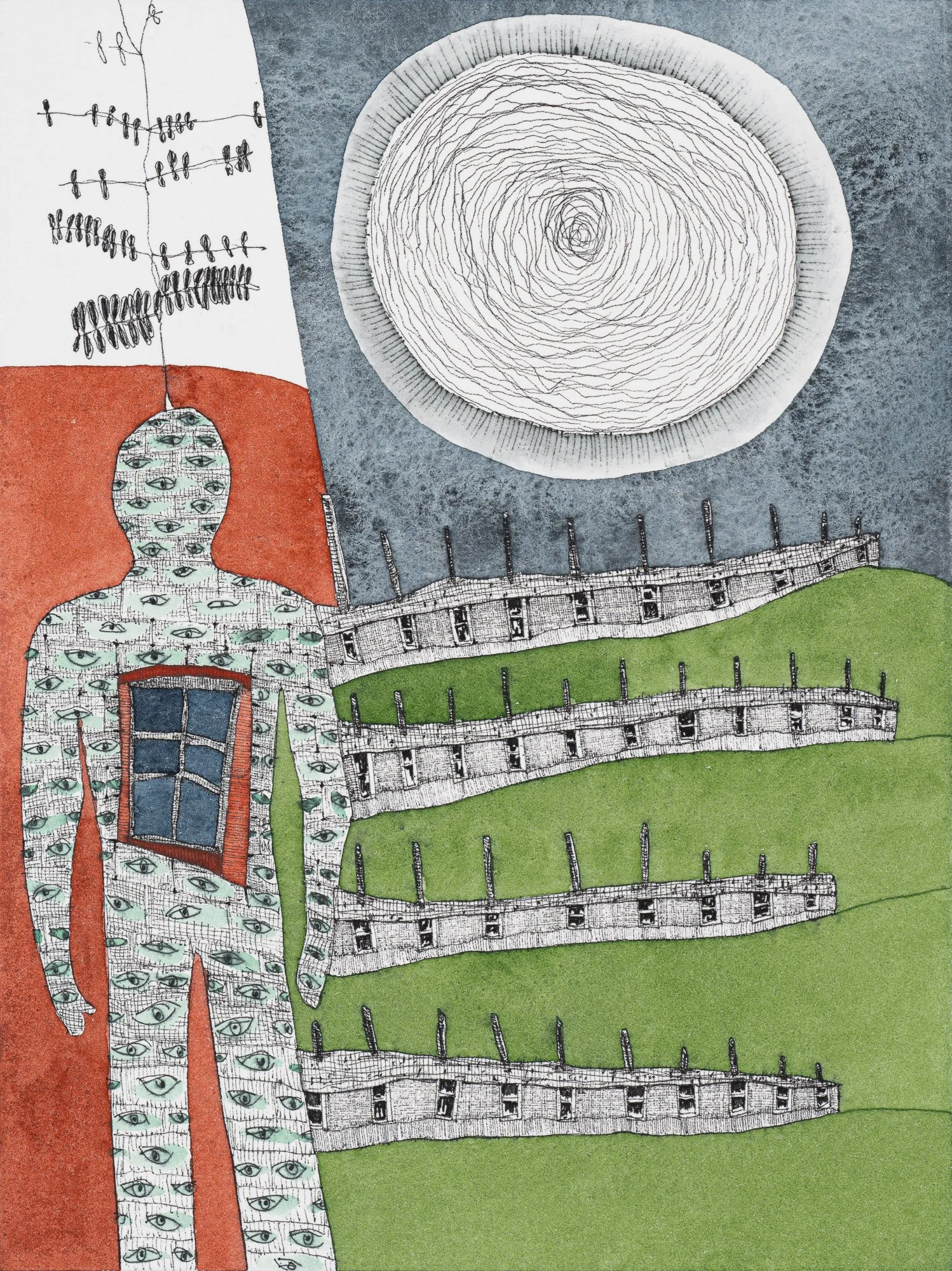 Drawing 5, 2024, watercolor and ink on paper, 8 x 6 in.