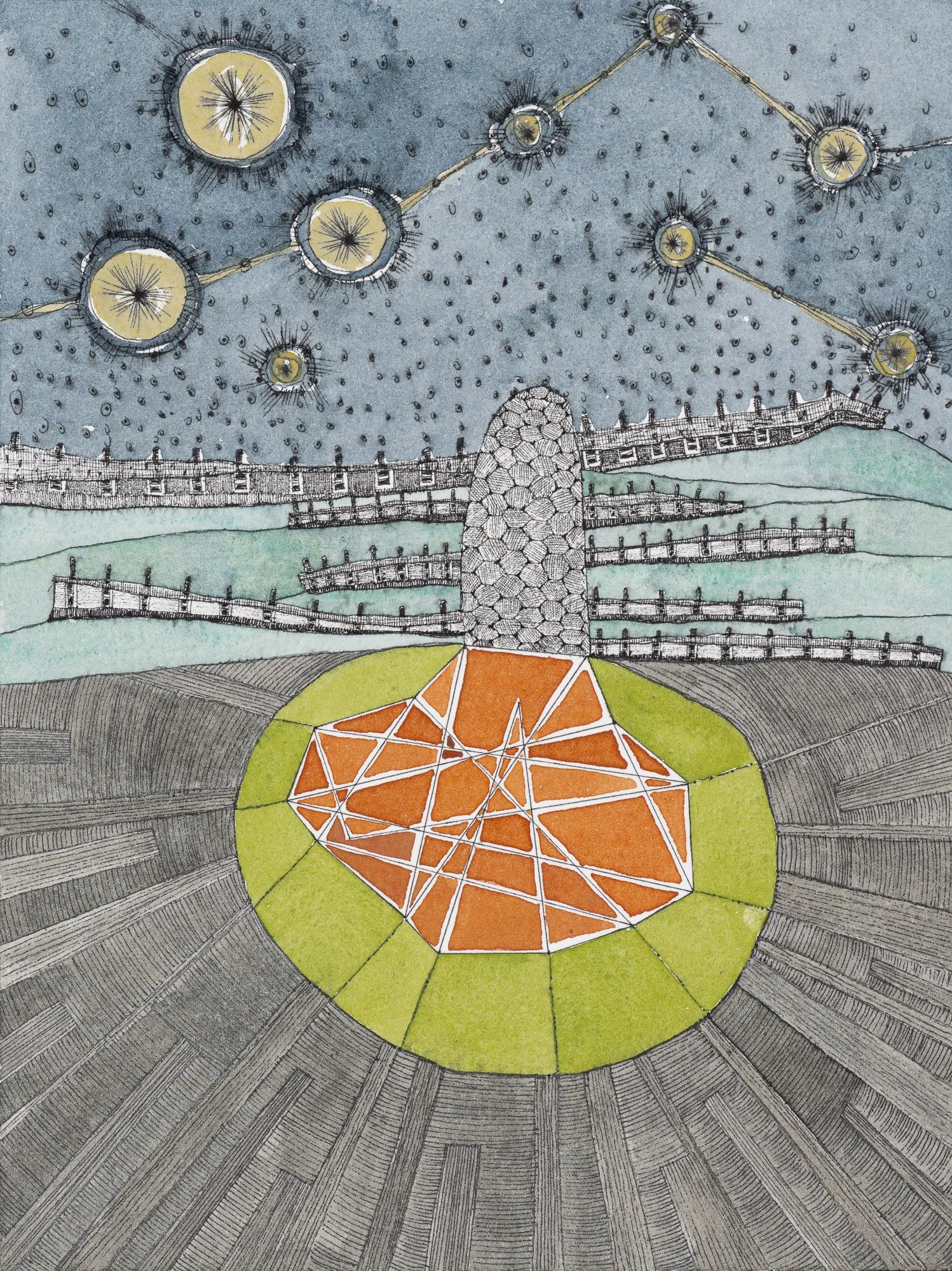 Drawing 11, 2023, watercolor and ink on paper, 8 x 6 in.