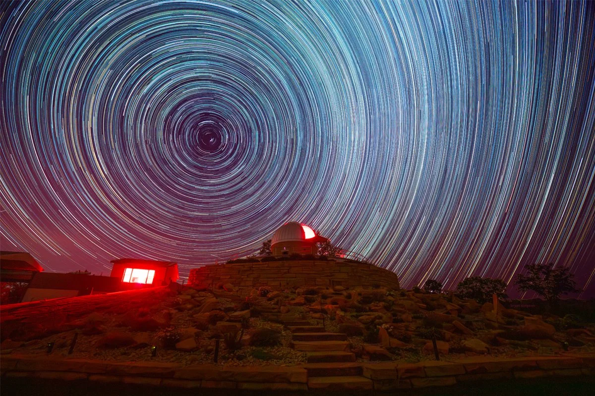 Star trails over The Moeller Observatory by Bryan Simpson