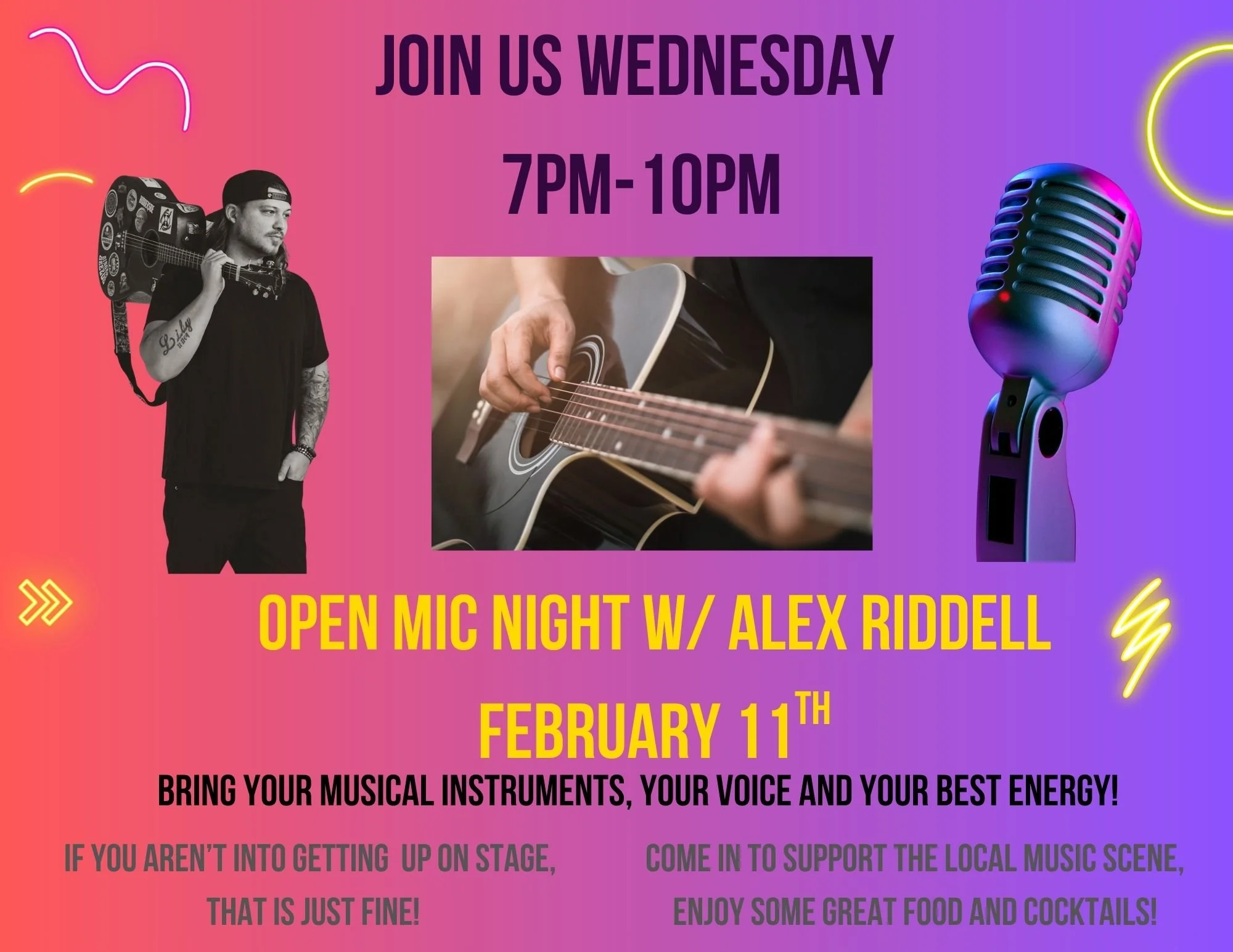Open Mic Night with Alex Riddell
