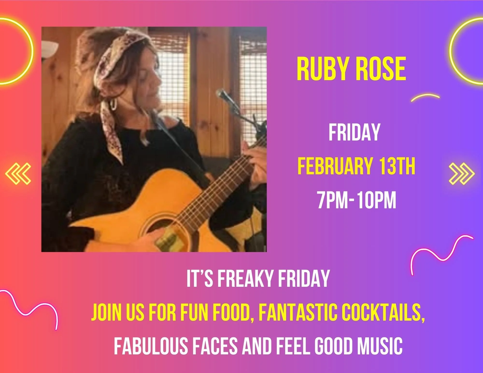 Live Music with Ruby Rose from 7-10pm