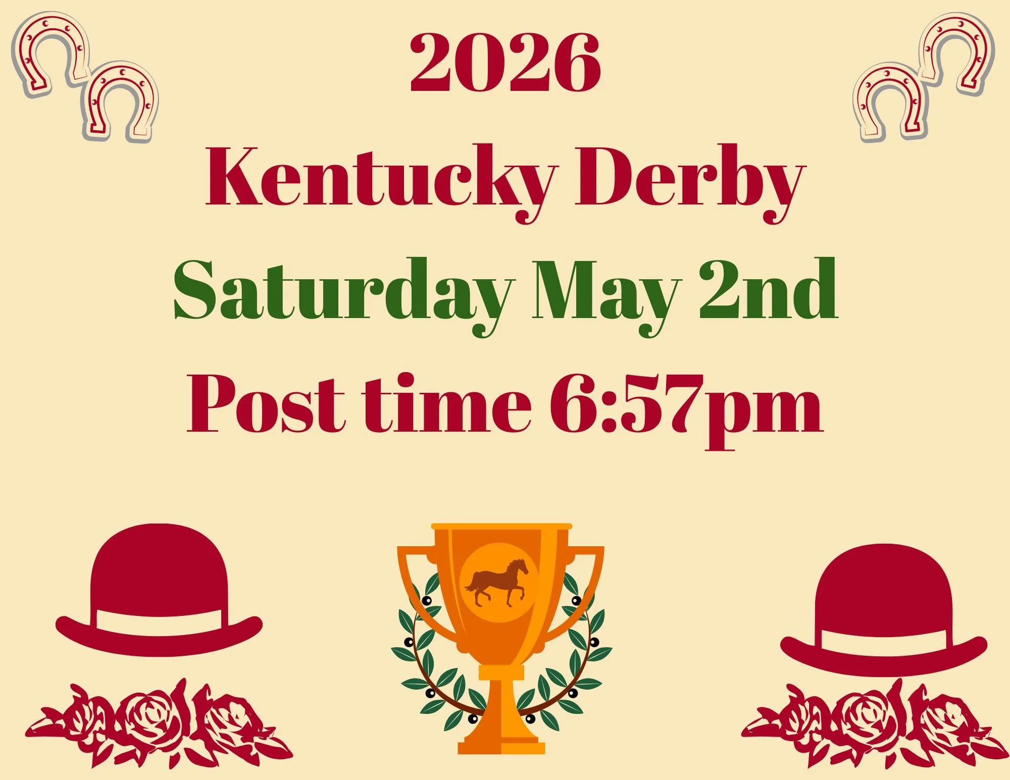 2026 Kentucky Derby Post Time 6:57pm