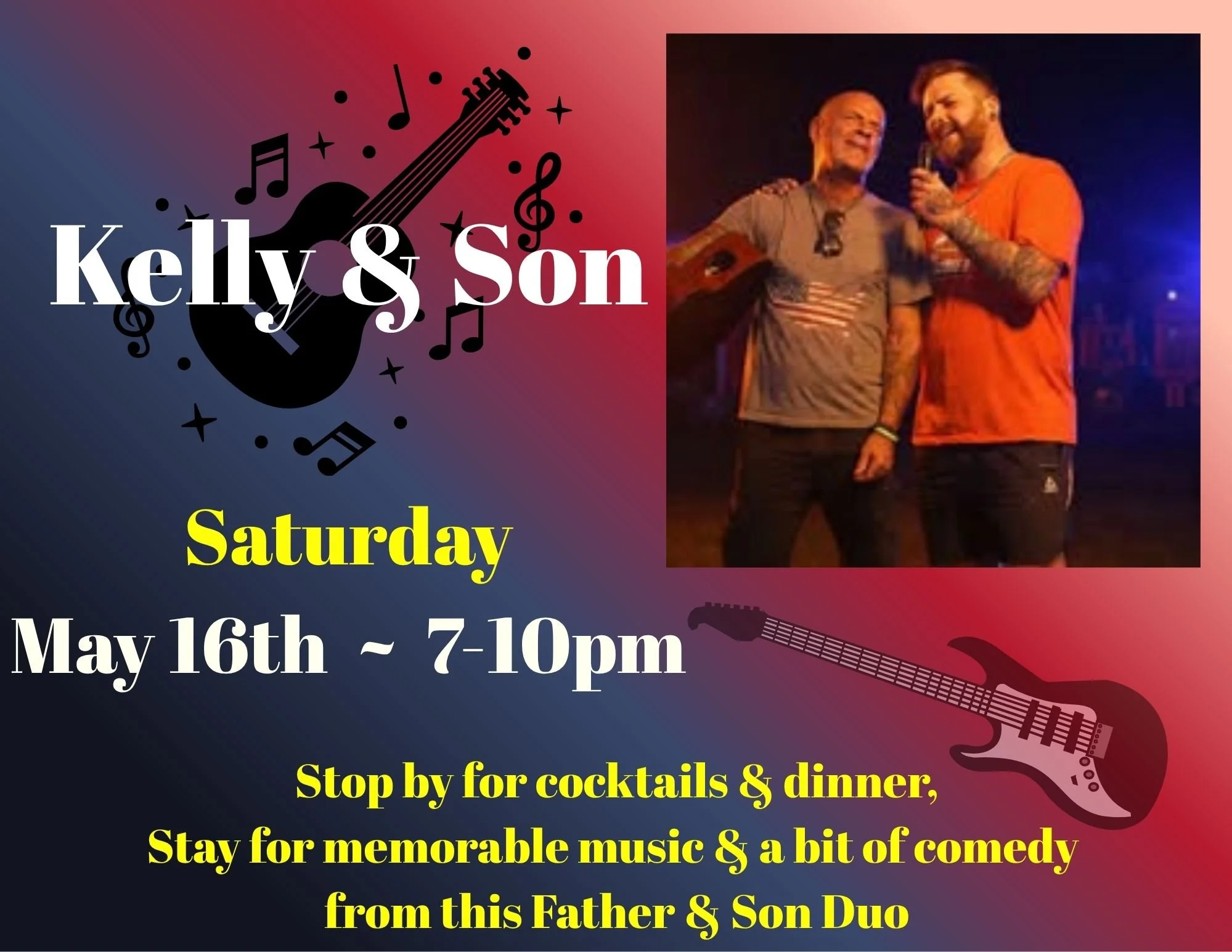 Kelly & Son Live at Seven Bistro Sat May 16th