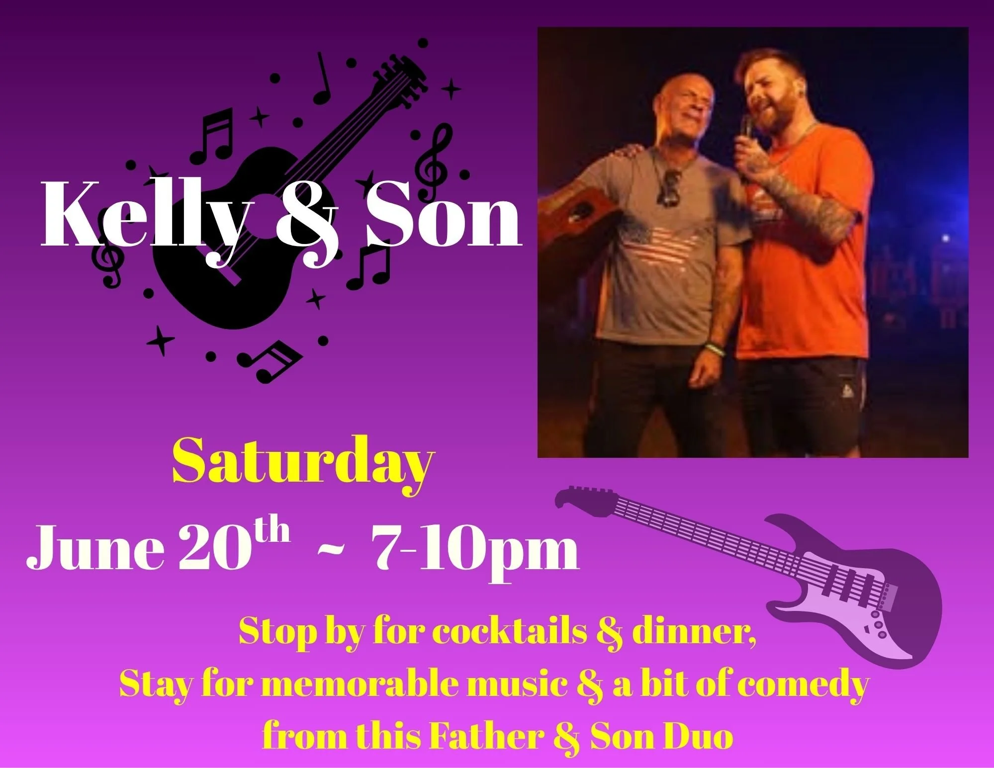 Kelly &amp; Son Live at Seven Bistro Sat June 20th 7-10pm