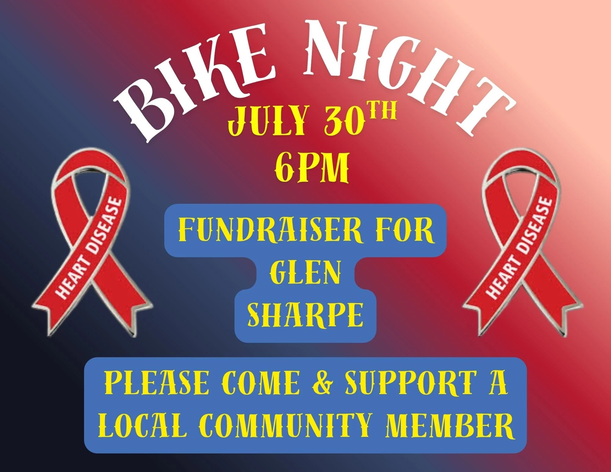 Bike Night Fundraiser for GLEN SHARPE