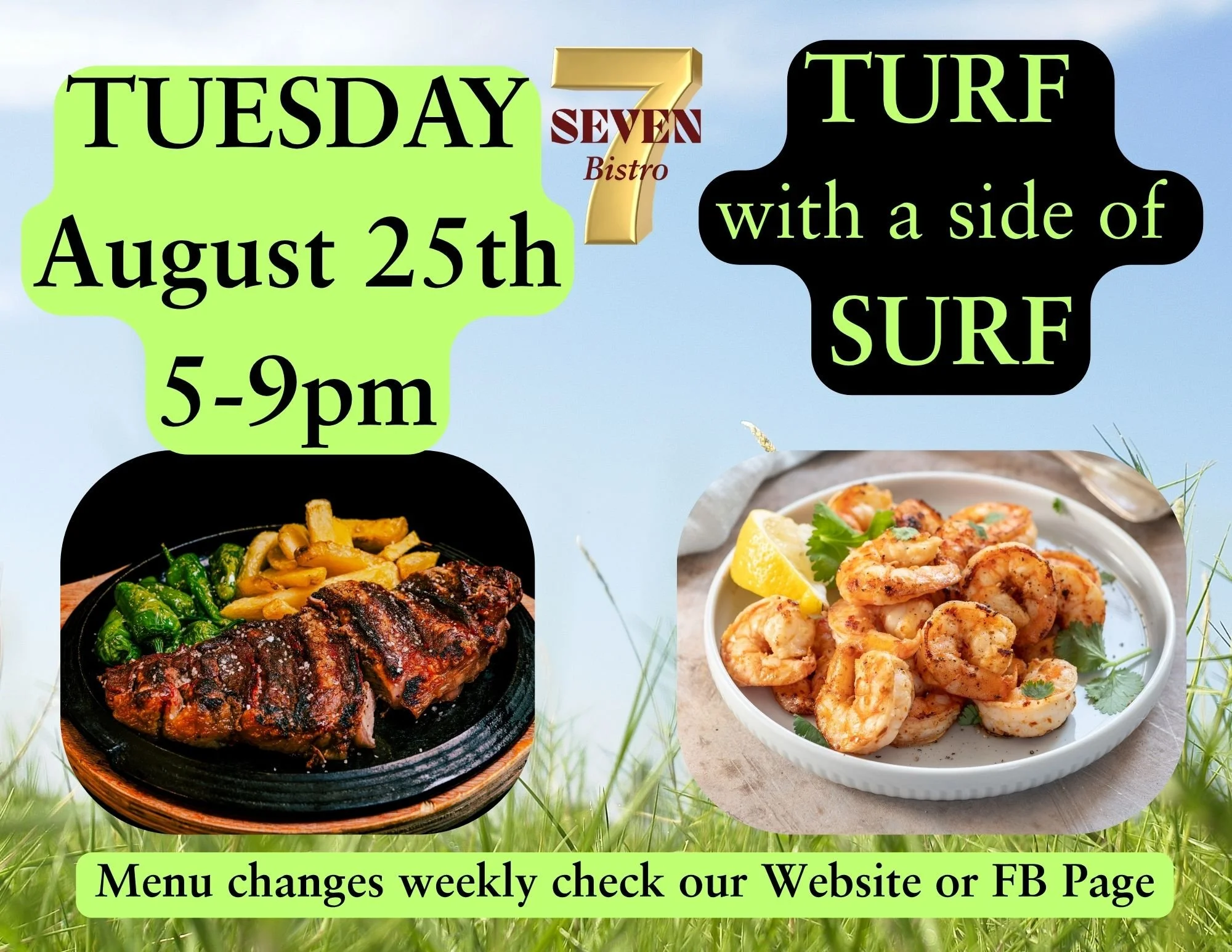 Turf with a Side of Surf TUESDAY AUGUST 25th