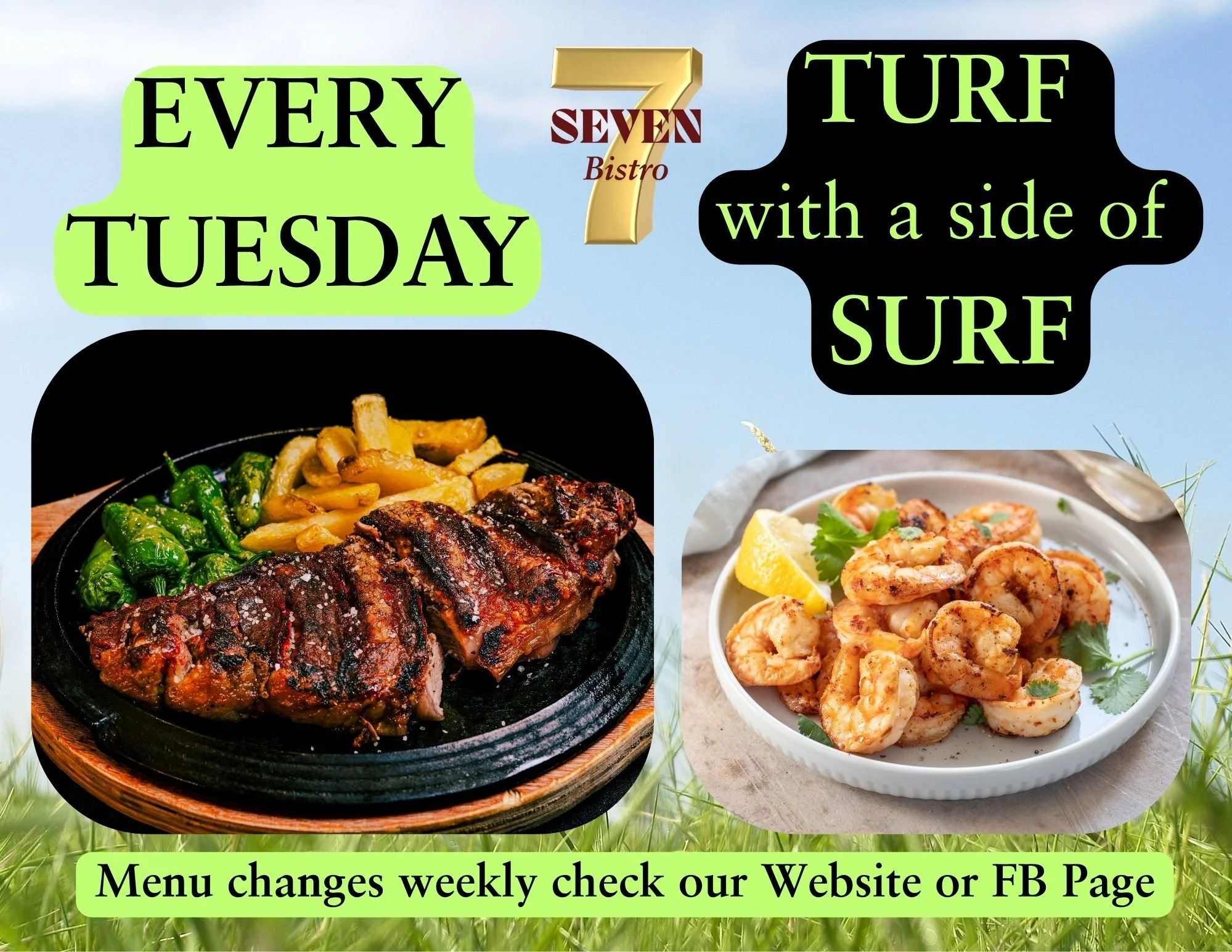Turf with a Side of Surf EVERY TUESDAY