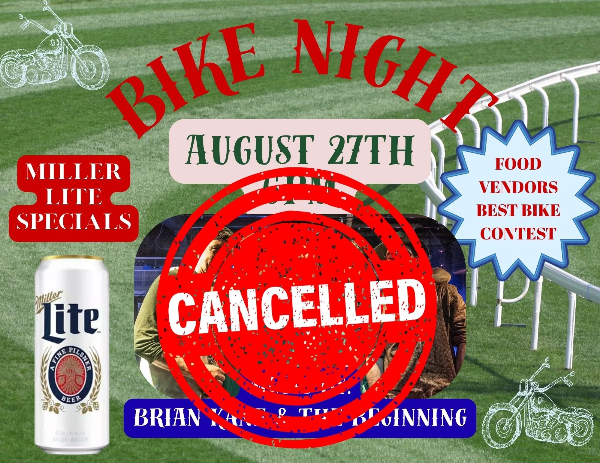 August Bike Night Cancelled TONIGHT