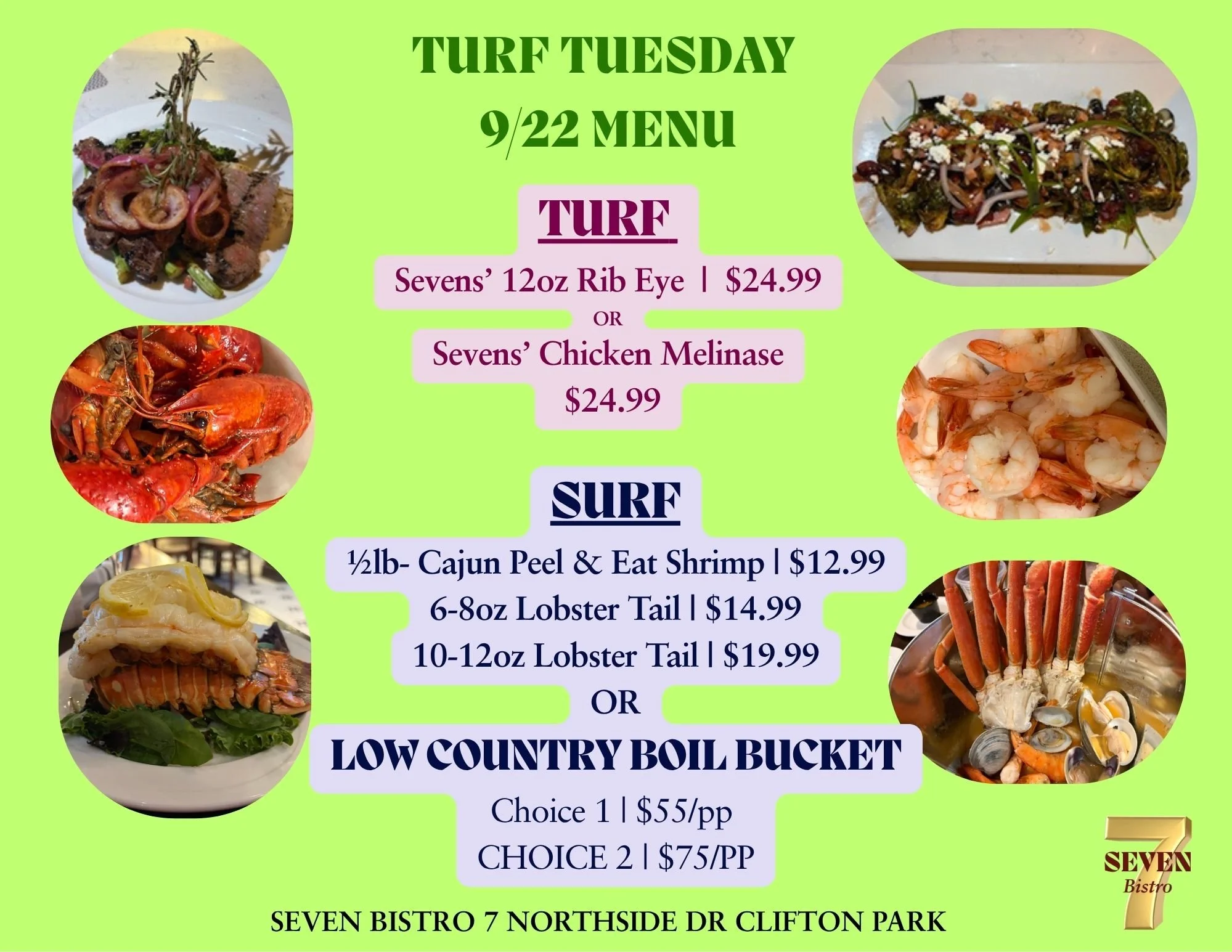Turf with a Side of Surf TUESDAY September 22nd