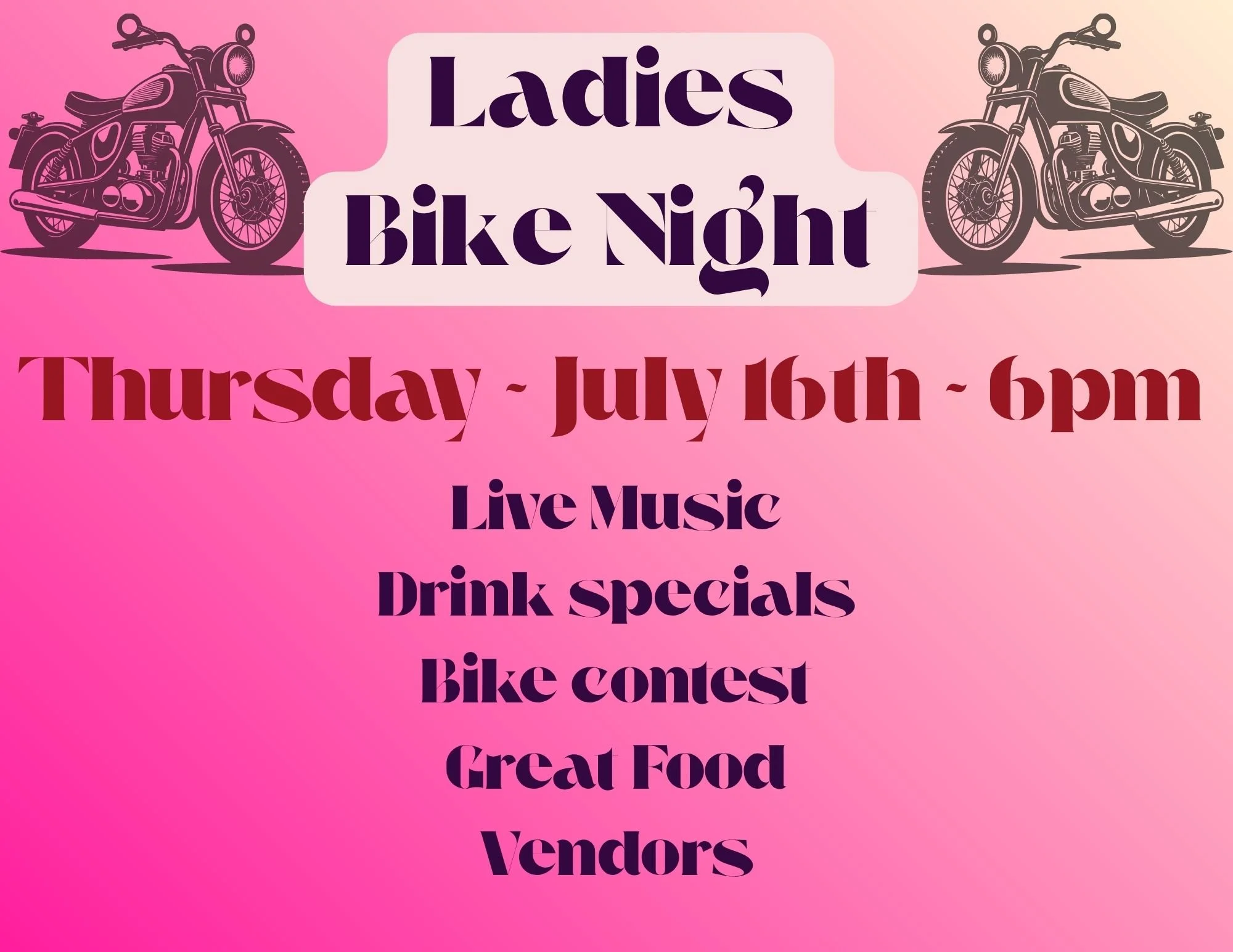 July Ladies Bike Night
