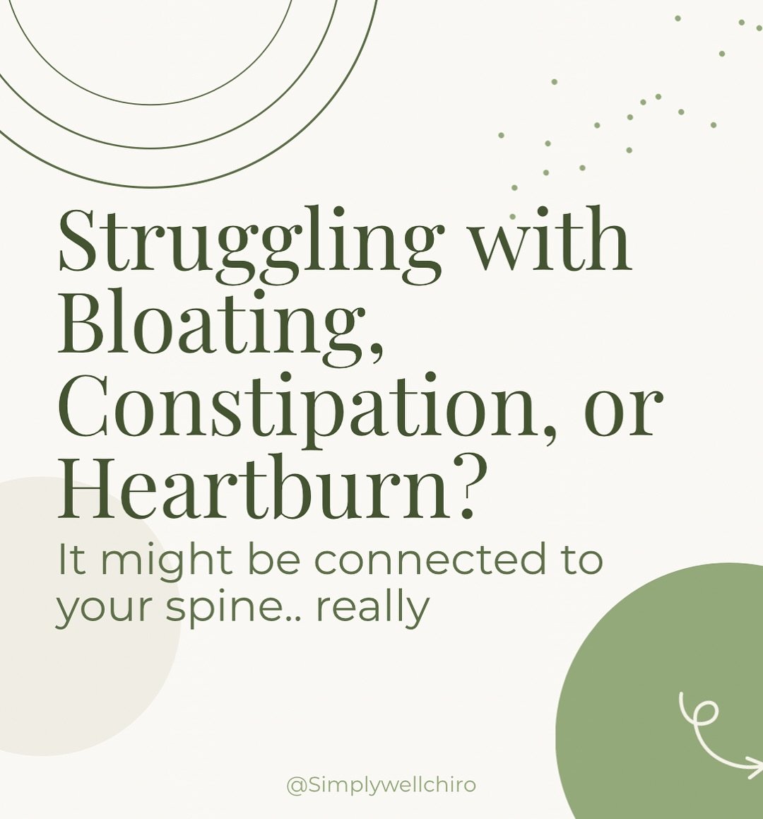Feeling bloated, sluggish, or uncomfortable after meals? 😕
It might be more than just what you ate, your spine could be part of the story.

Your digestive system depends on clear communication from your nervous system. When there&rsquo;s interferenc