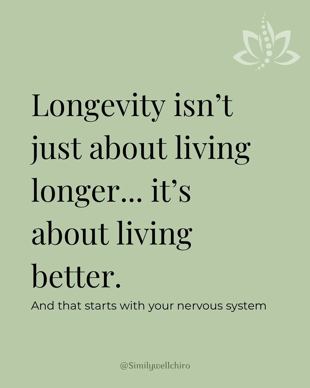 πΏ Wellness Wednesday: Longevity Starts with a Healthy Nervous System
When most people think about longevity, they think about diet, exercise, or maybe even genetics.
But one thing that’s often overlooked? Your nervous system.
Your spine prot
