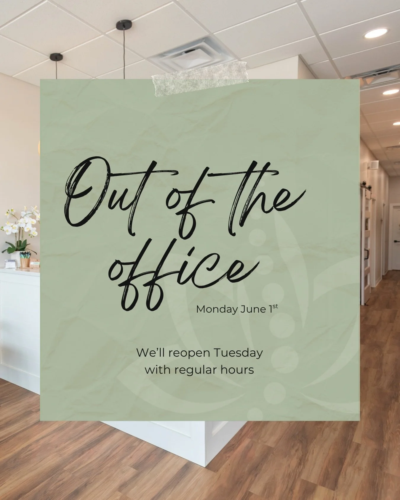 Out of the office today 🌿

Simply Well Chiropractic will be closed Monday, June 1st. We&rsquo;ll be back in the office Tuesday with our regular hours and ready to serve you.

If you need to schedule an appointment, feel free to send us a message and