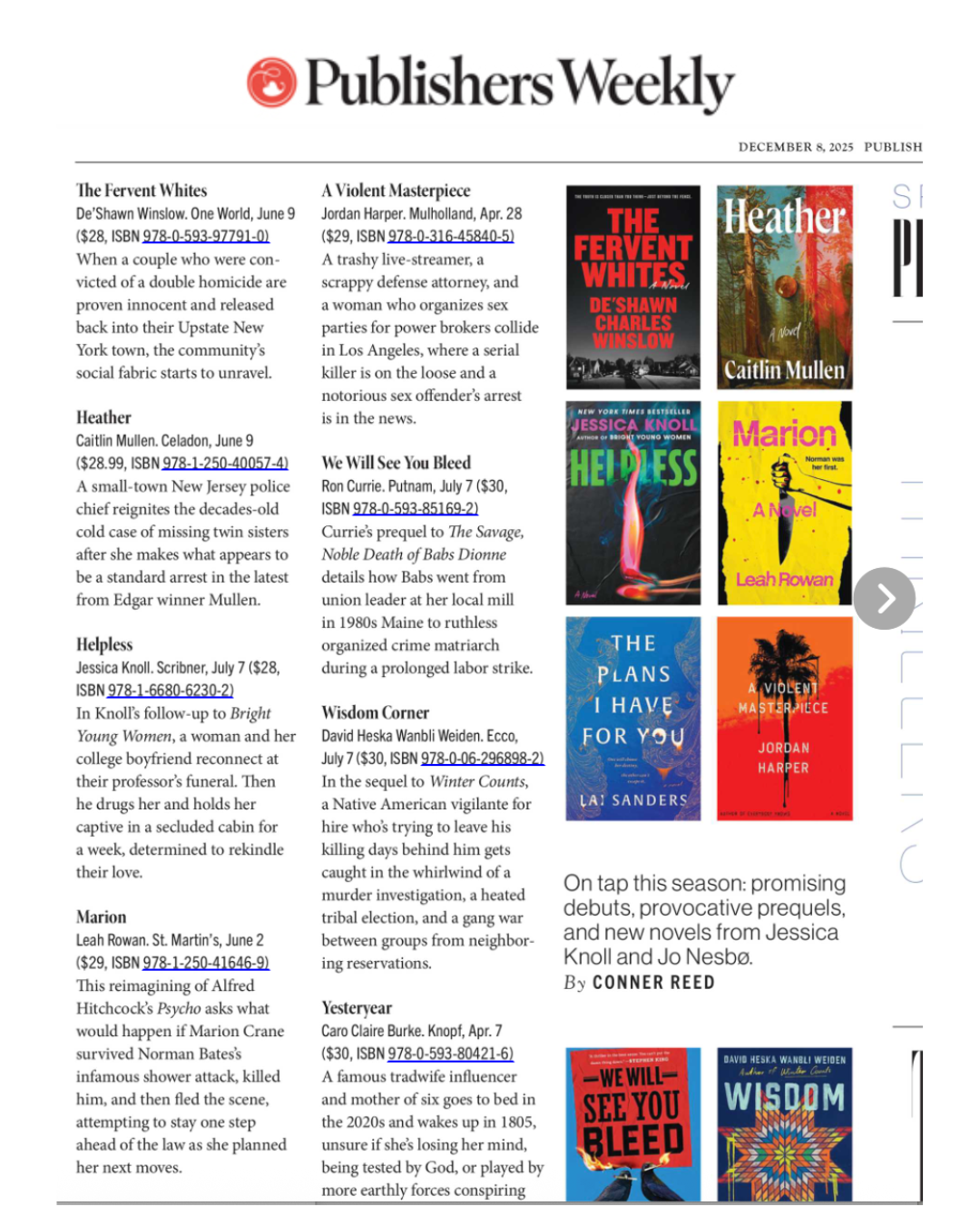 Publisher's Weekly Spring Preview