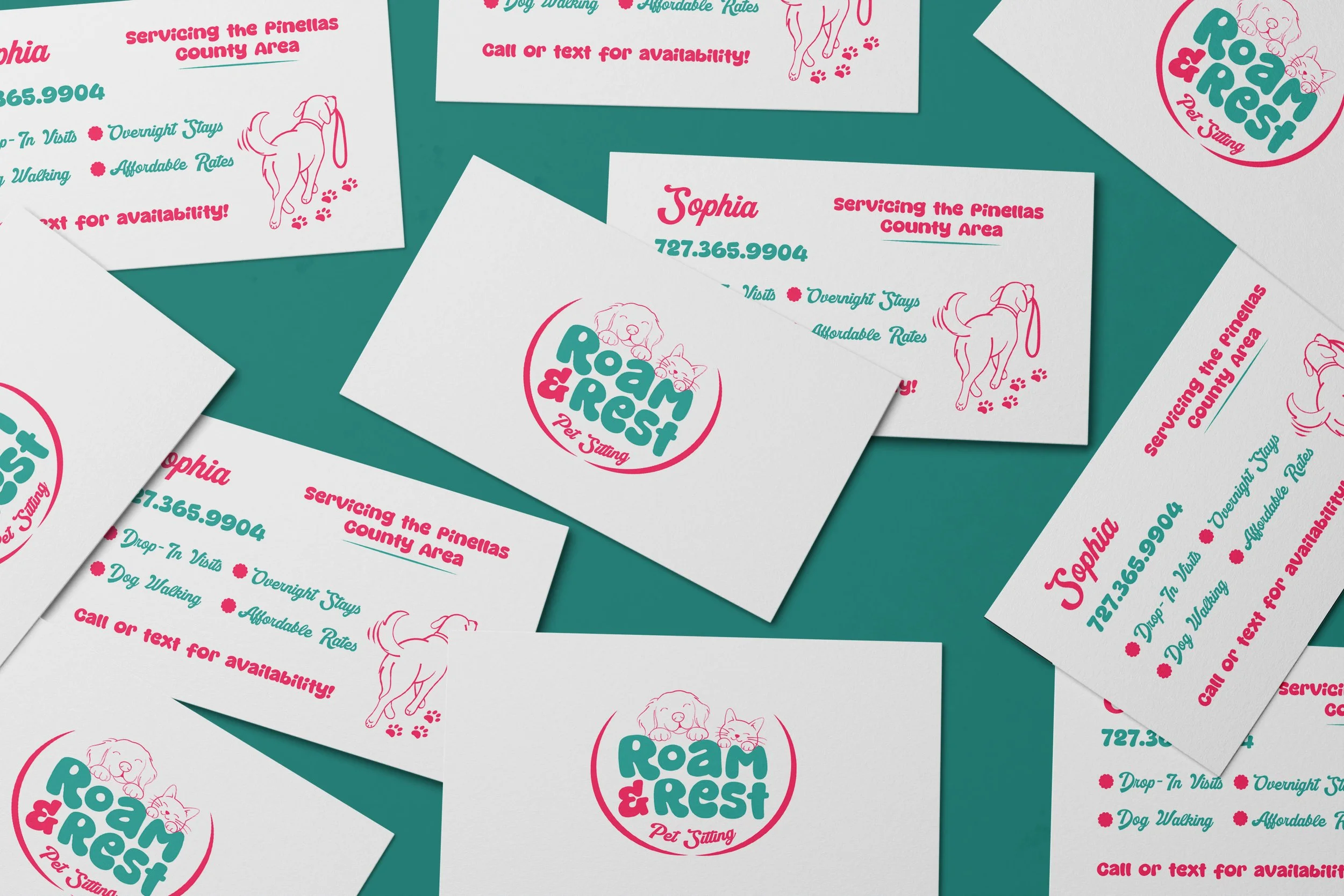 Roam & Rest Pet Sitting (Branding + Print Design)