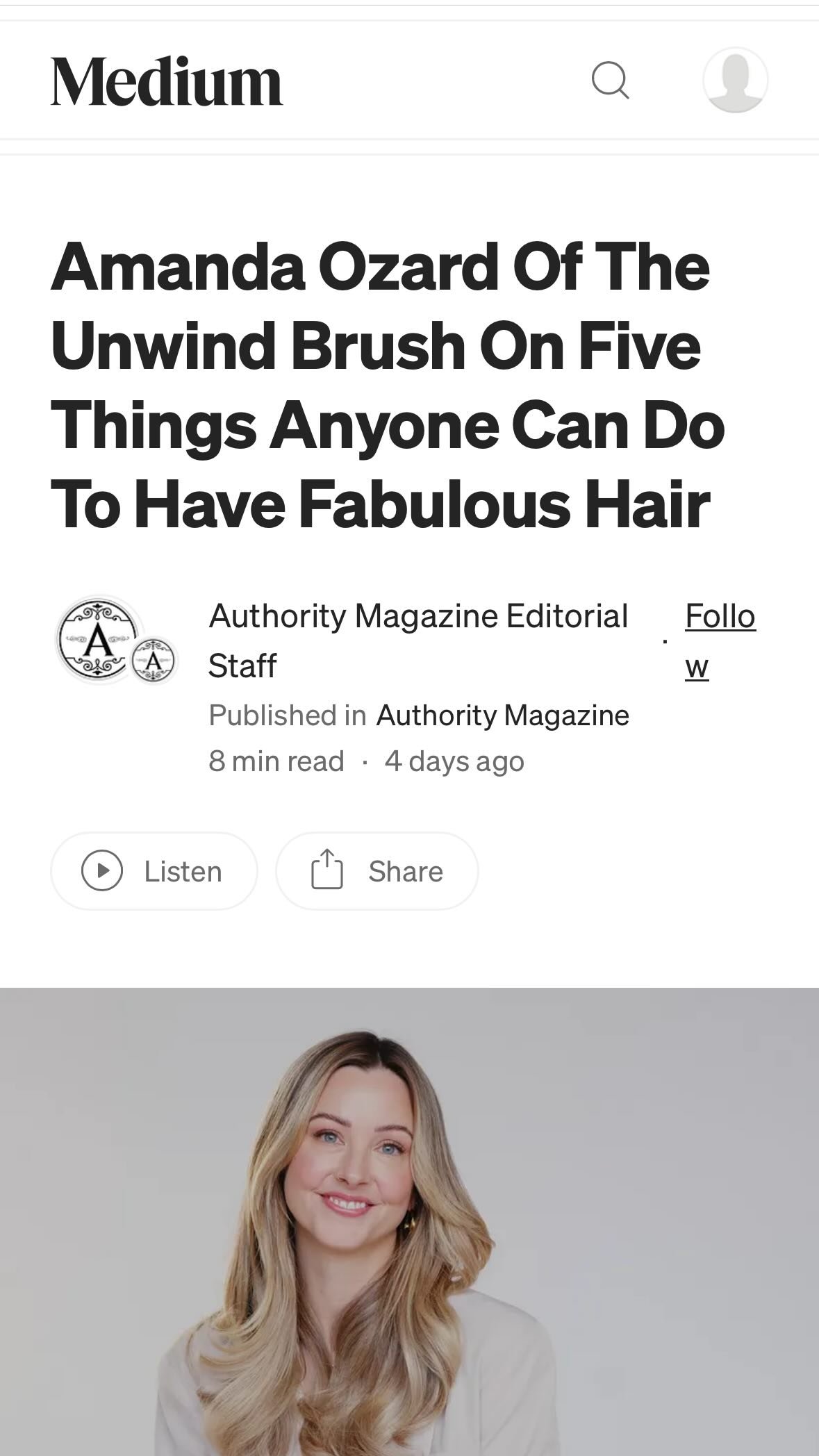 Thank you @medium for this interview about hair, my story & my philosophy on beauty 💕 k will link the full article in my stories.