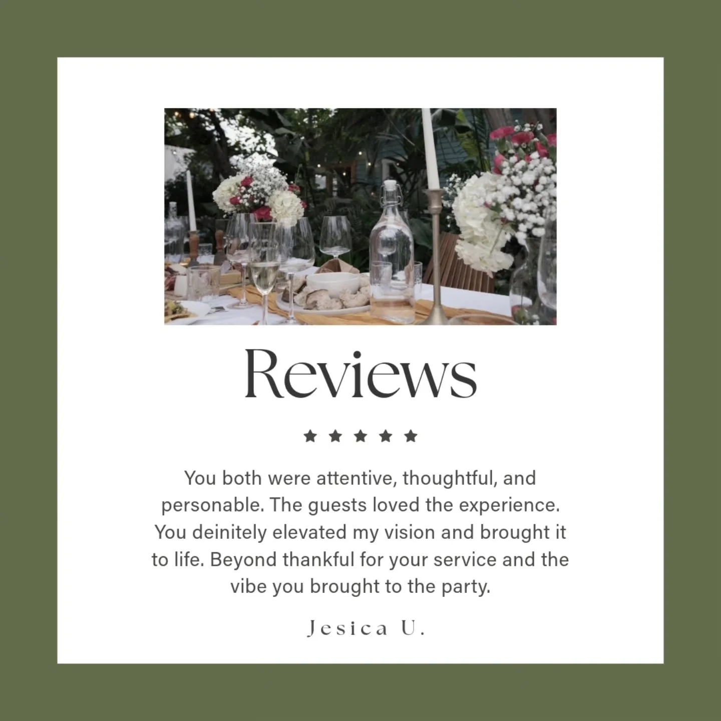 We're so grateful for clients like Jesica! Their kind words mean the world to us! 🍷🎉