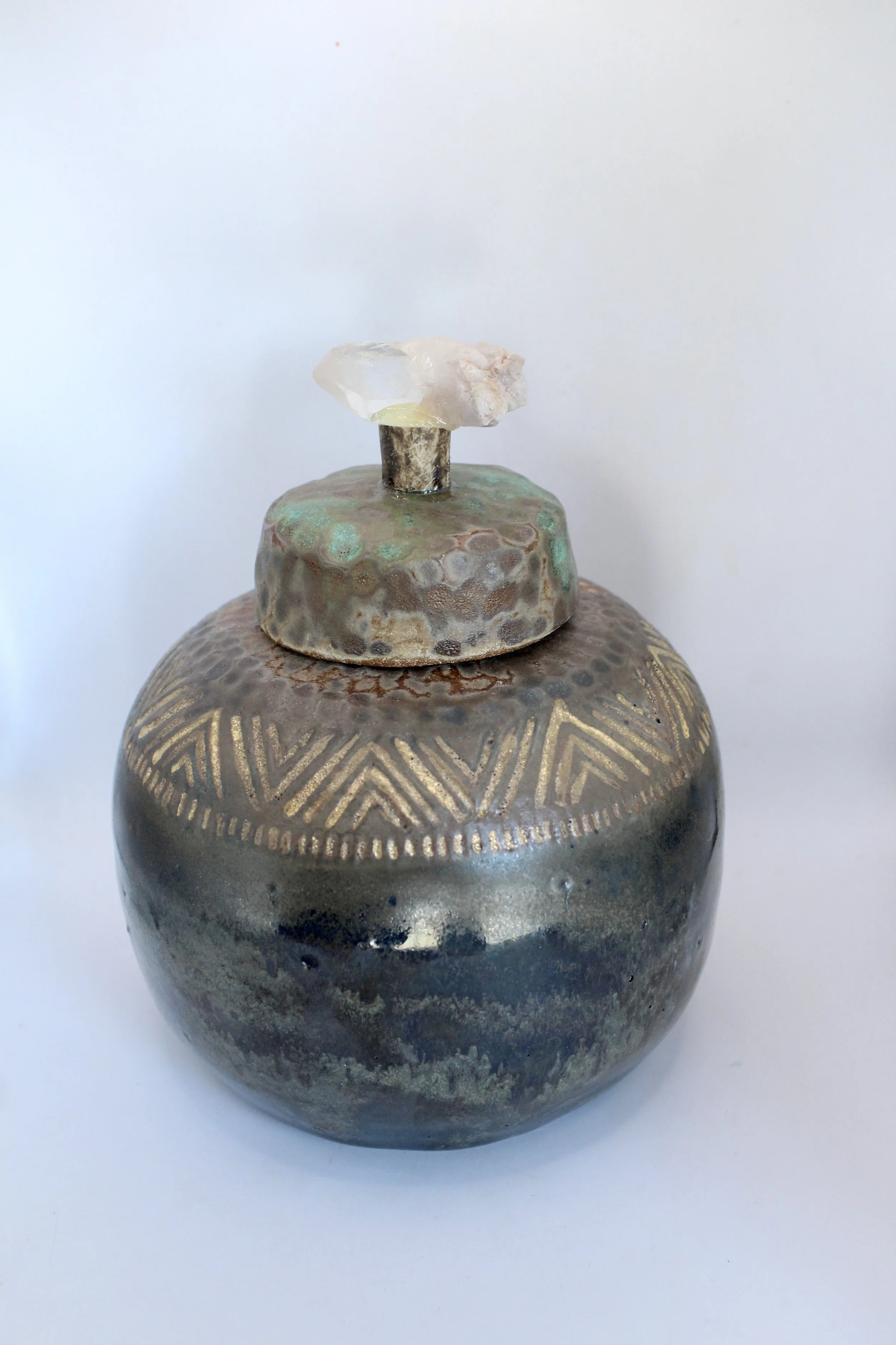 Ancient Elegance Jar with Quartz Handle