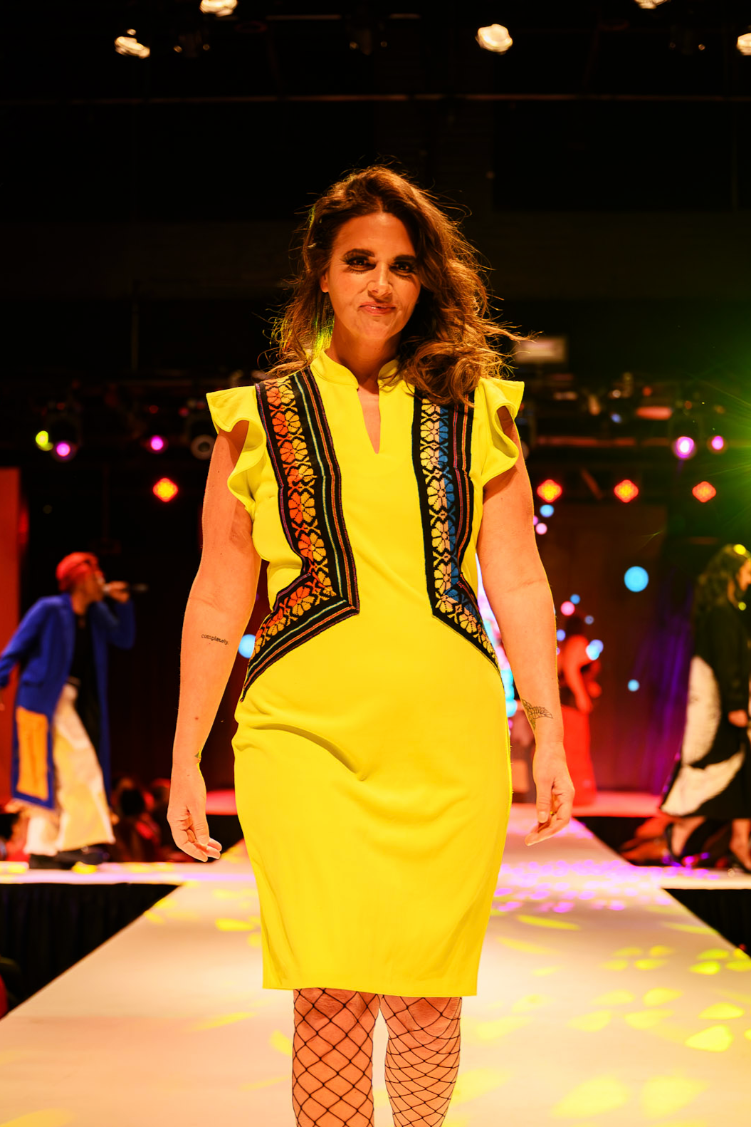Sol y Raíz Dress - Up-cycled Embroidered Panel Midi Dress