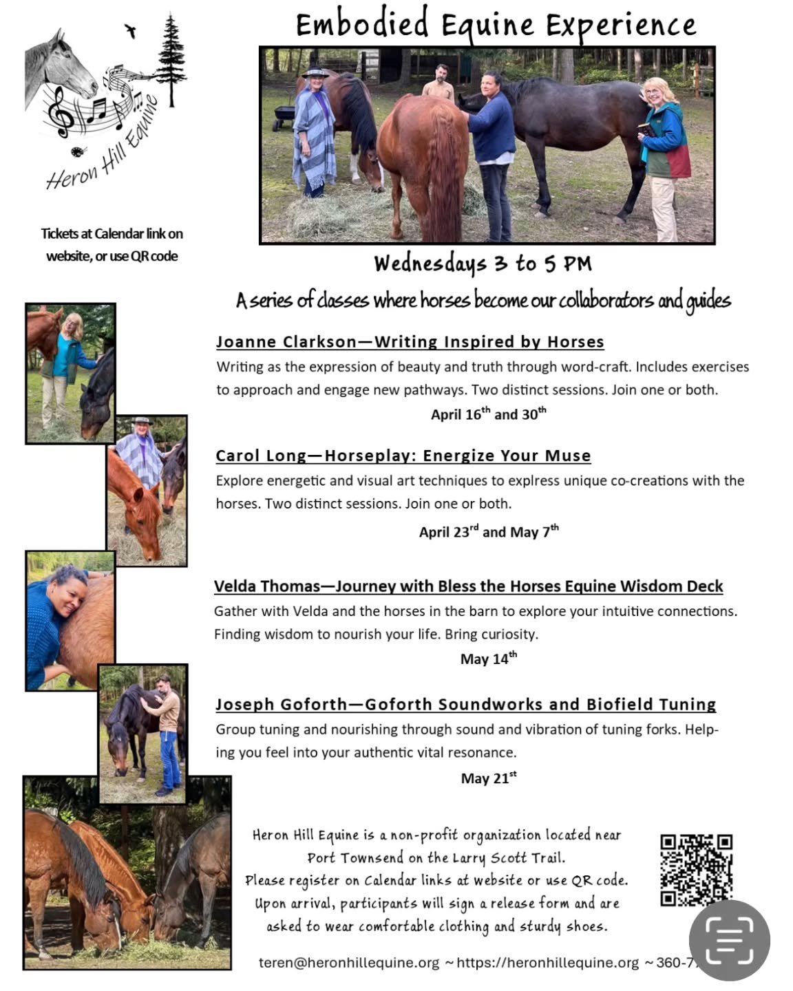 I'm honored to be a part of this series with Heron Hill Equine! An exciting new group Biofield Tuning experience in May as well as some other delightful offerings. Stay tuned!