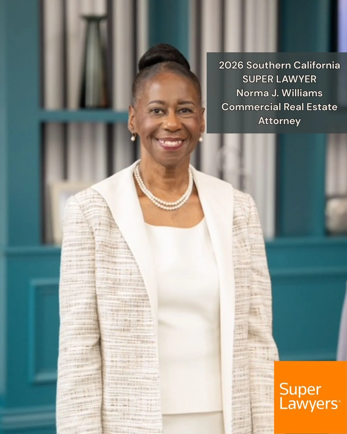 Norma Williams was named to the 2026 Southern California Super LawyersList – her 20 th consecutive year of being named to the Super Lawyers List.