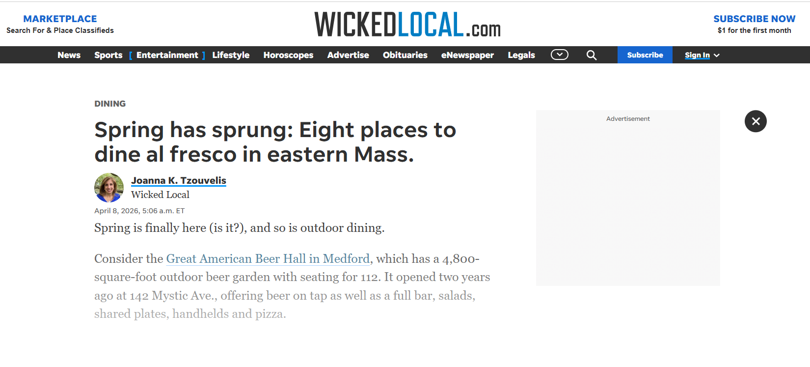 Spring has sprung: Eight places to dine al fresco in eastern Mass.