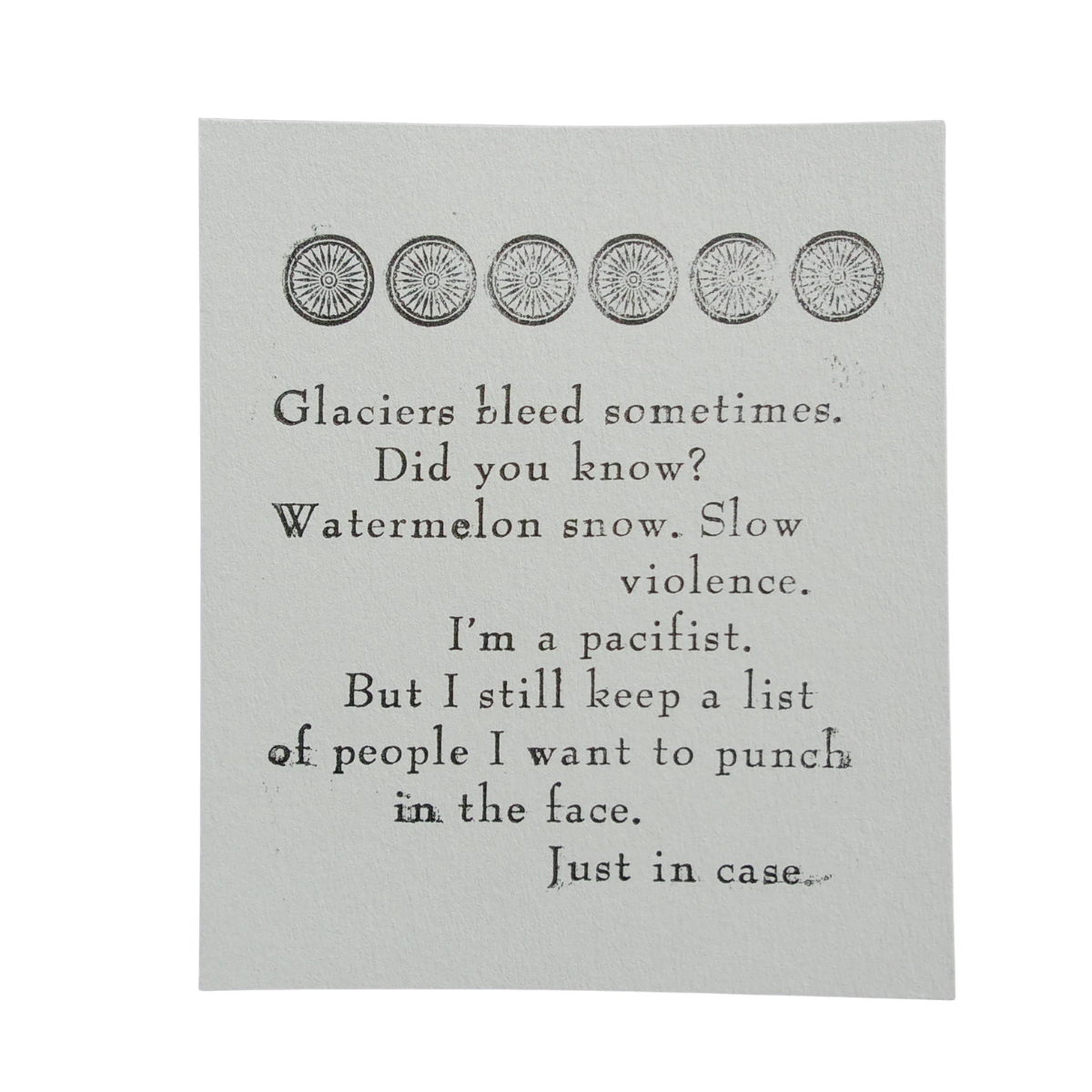 Letterpress Poetry Print